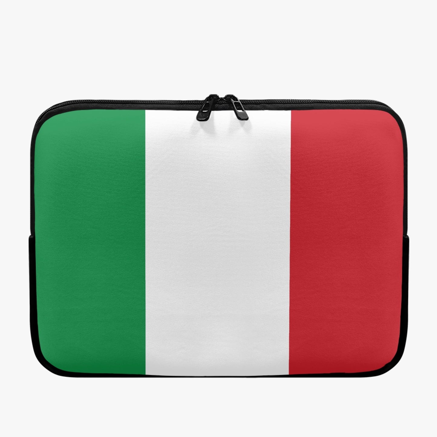 Italian Flag - Laptop Sleeve with high-quality zippers and lightweight design, showcasing exquisite craftsmanship in diving cloth fabric.
