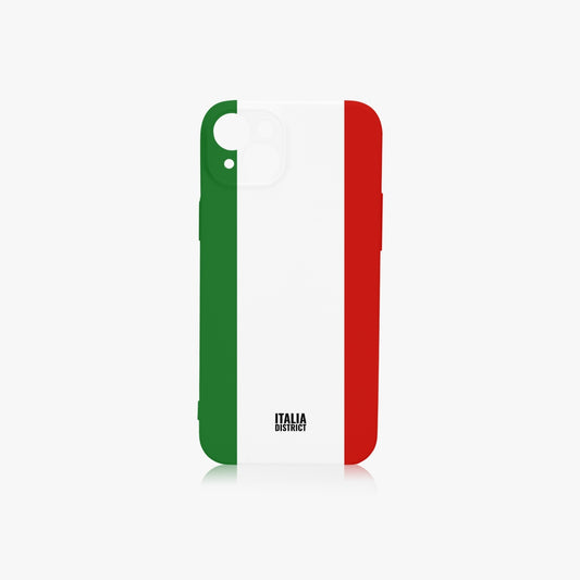 Italian Flag Phone Case for iPhone 15, featuring full coverage and lens protection, showcases a striking red, white, and green stripe design.