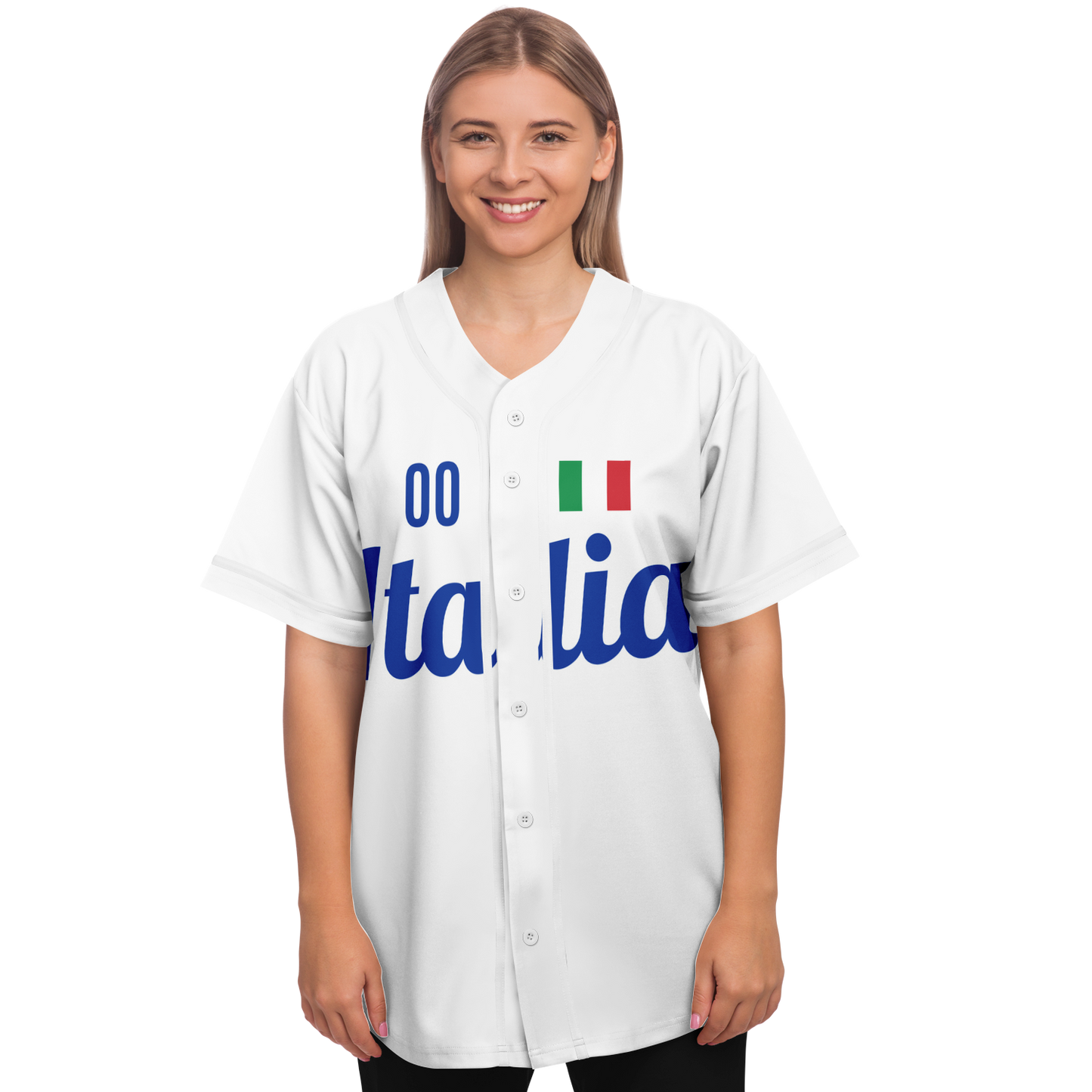 Italy Baseball Jersey - White - Custom Name + Number