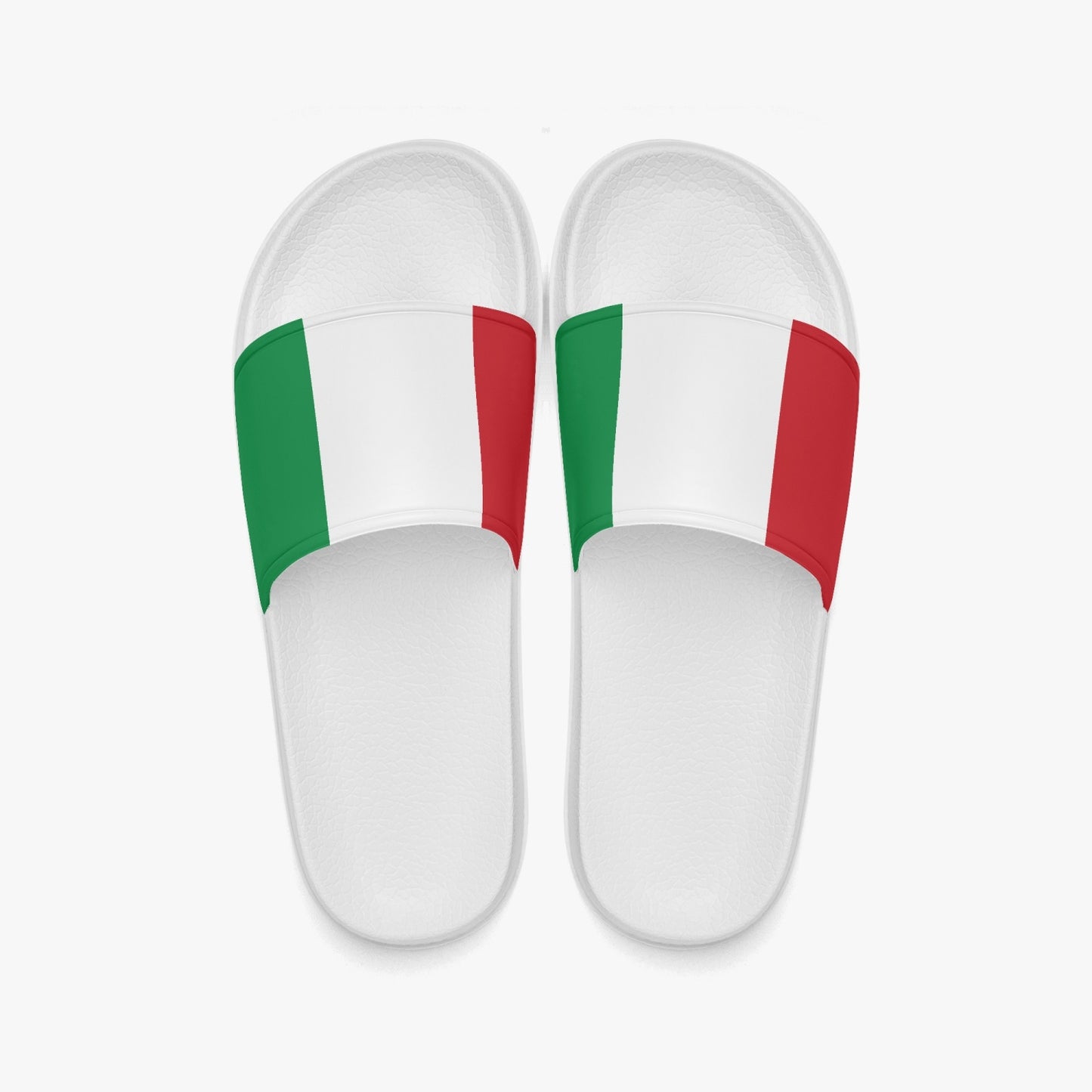 Italy Flag Slippers featuring a stylish red, green, and white stripe design. Soft, lightweight EVA sole ideal for daily wear and cozy summer walks.