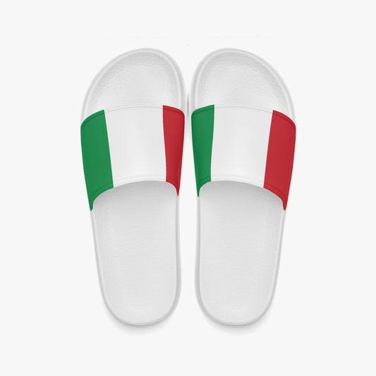 Italy Flag Slippers featuring a stylish red, green, and white stripe design. Soft, lightweight EVA sole ideal for daily wear and cozy summer walks.