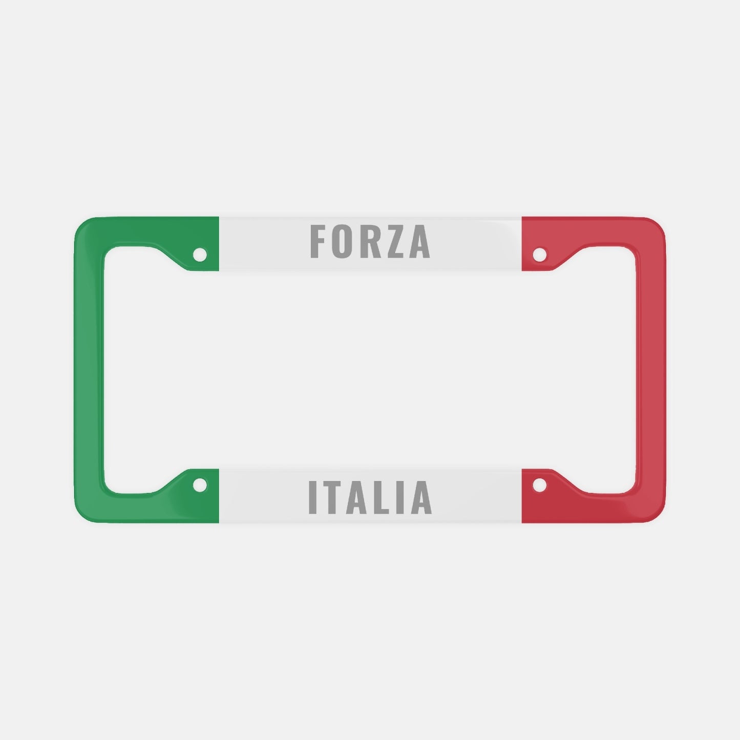 Forza Italia - License Plate Frame in aluminum, showcasing an exquisite pattern for a luxurious and confident driving experience.
