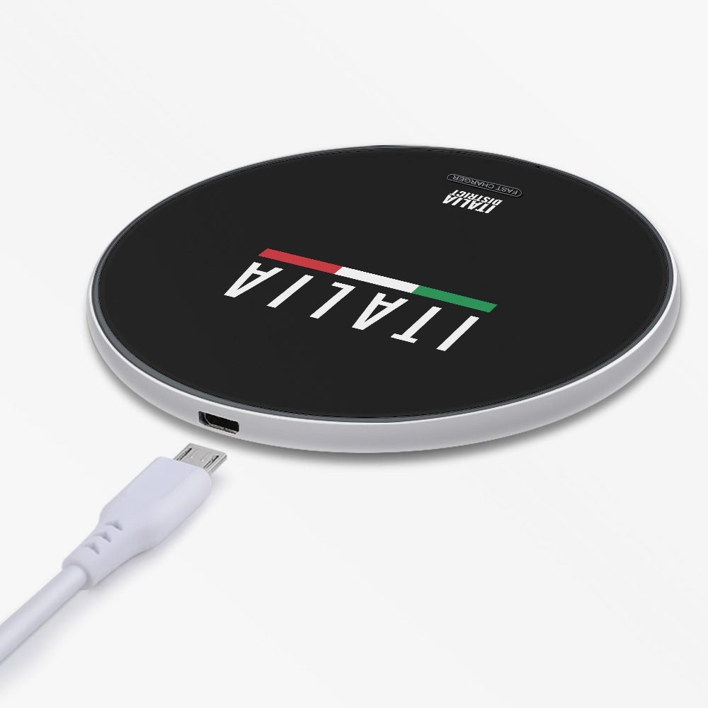 Italy Black Line - Caricabatterie Wireless 10W - Distretto Italia