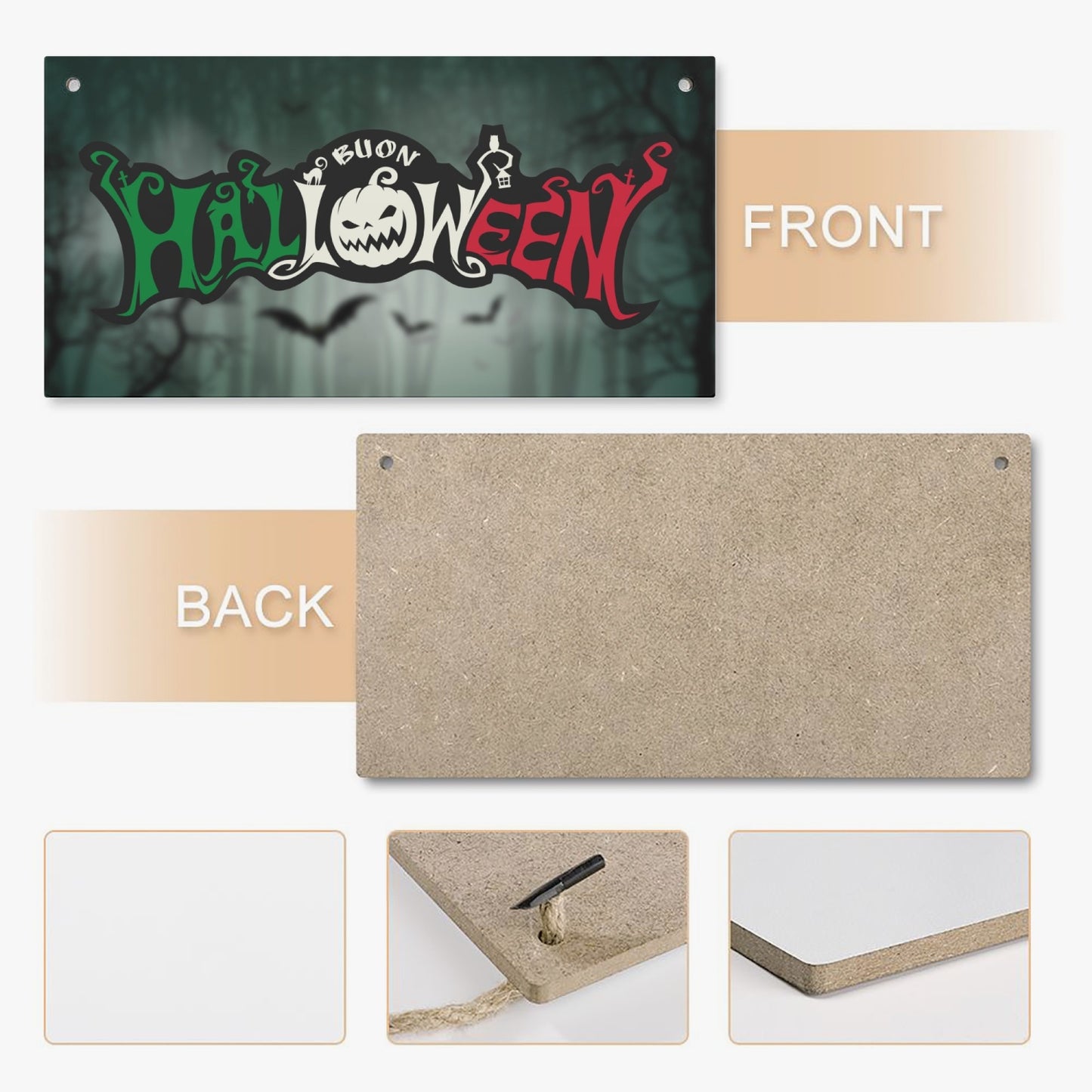 Targa per porta "Buon Halloween".