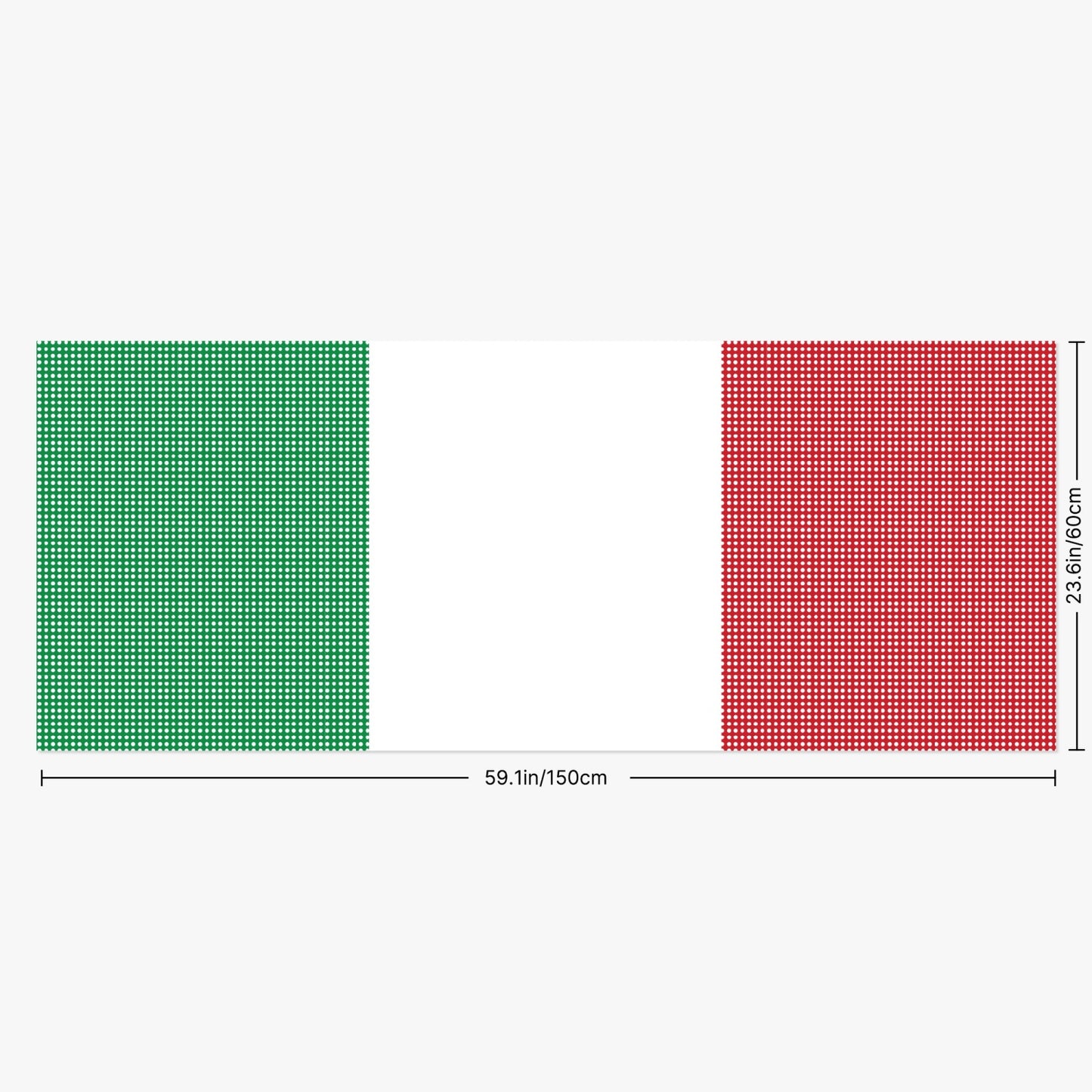 Italian Flag Rear Window Decal featuring a white and green stripe on One Way Vision Perforated Vinyl, enhancing privacy and reducing sun exposure for vehicles.