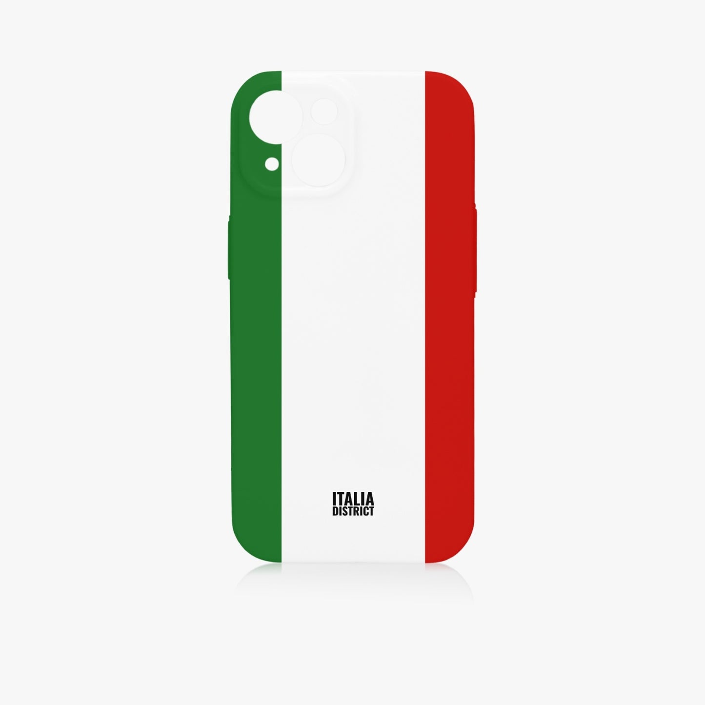 Italian Flag Phone Case iPhone 15 Plus with full coverage, featuring lens protection and high-res UV printing, showcasing a flag-inspired design.