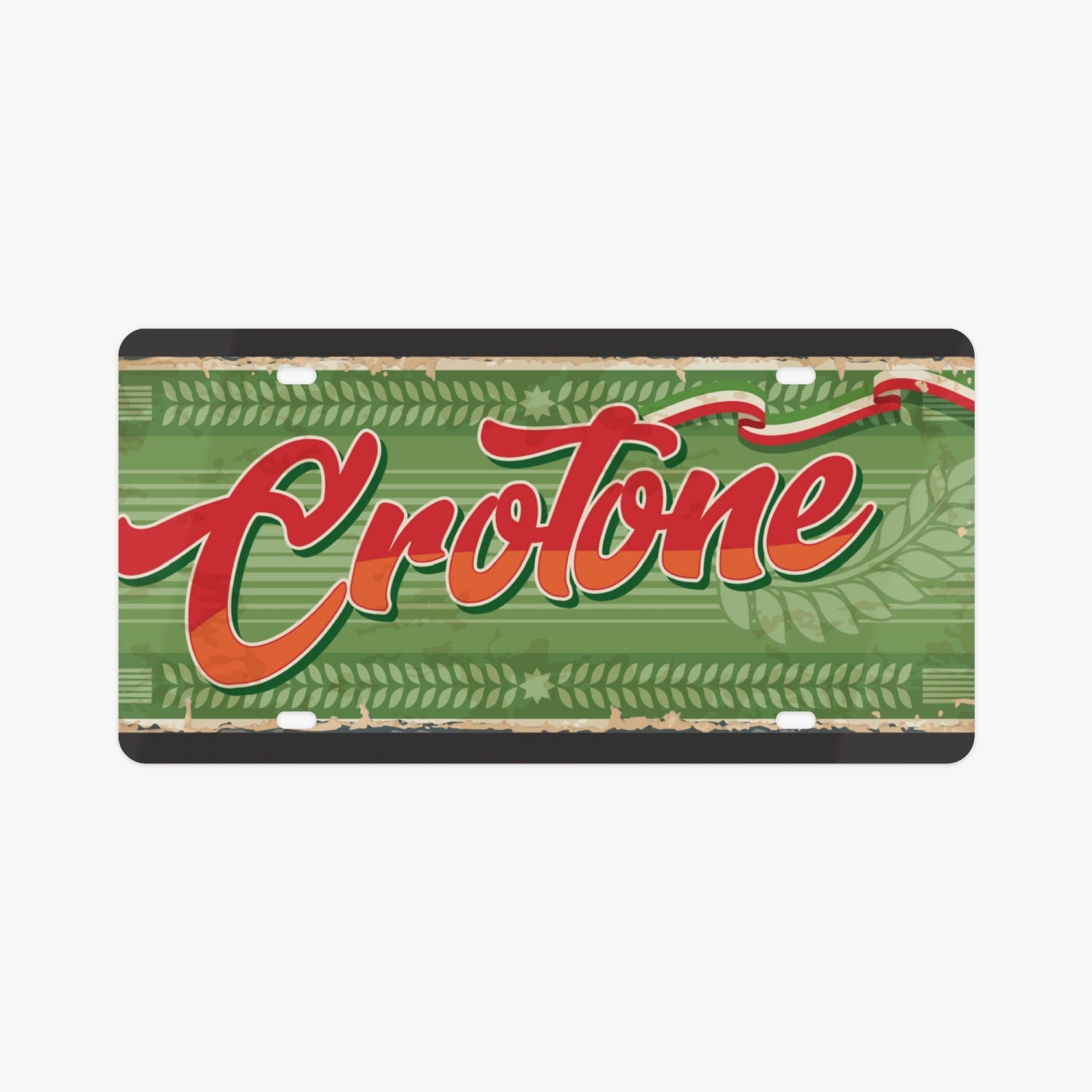 Crotone License Plate Italian Style: Premium aluminum license plate accessory, showcasing Italian elegance and elevating your vehicle's aesthetic with a luxurious design.