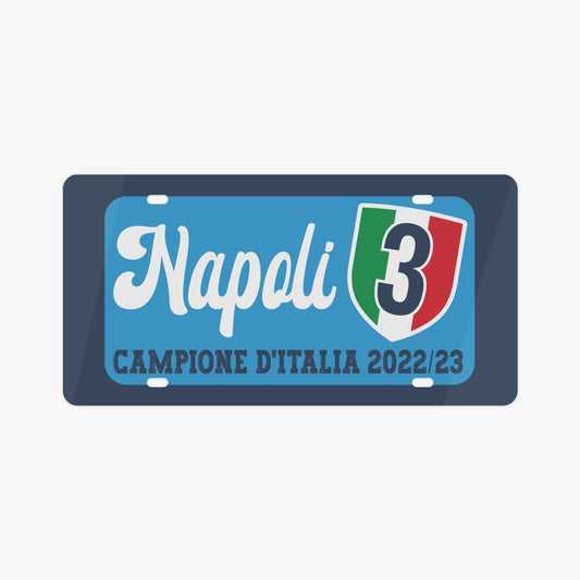 Napoli Campione 22/33 License Plate, featuring high-quality aluminum design for durability and style, perfect for vehicle enhancement.