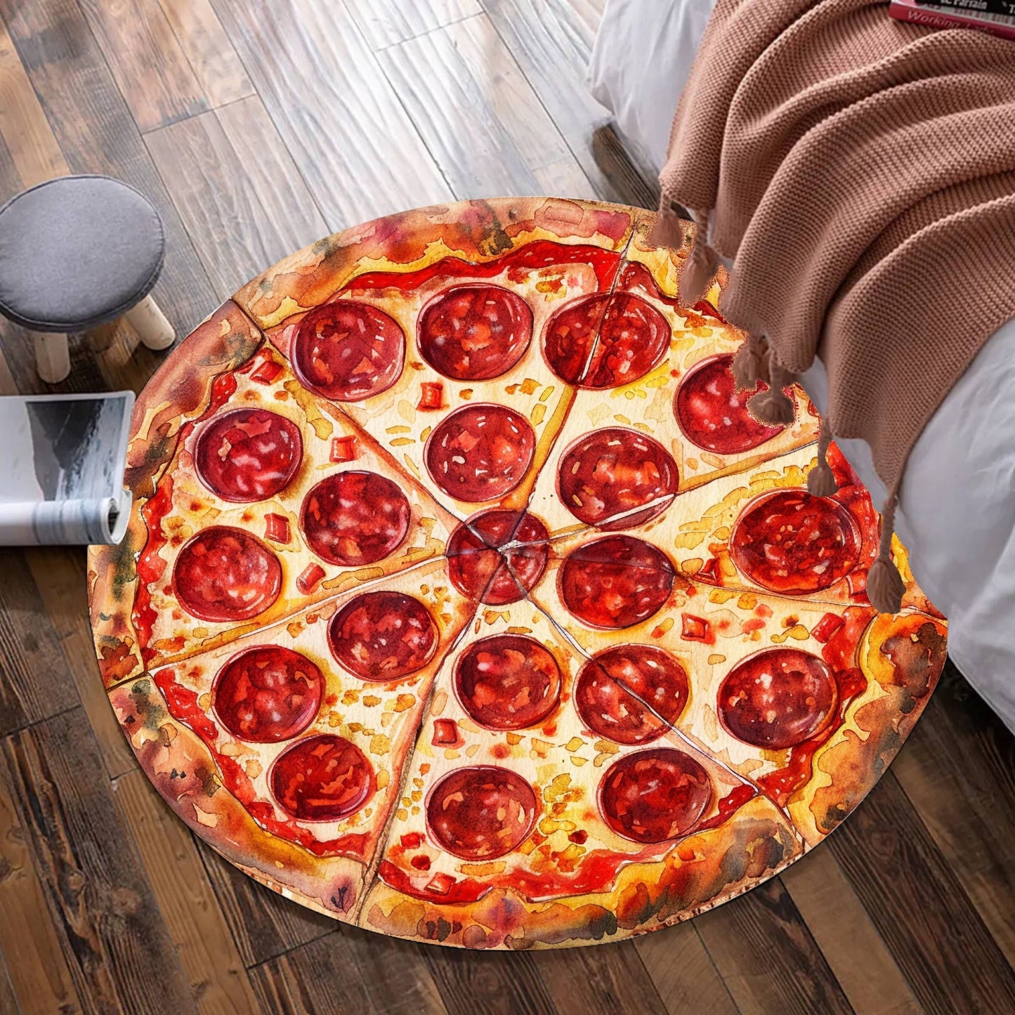 Tappeto di pizza al salame piccante