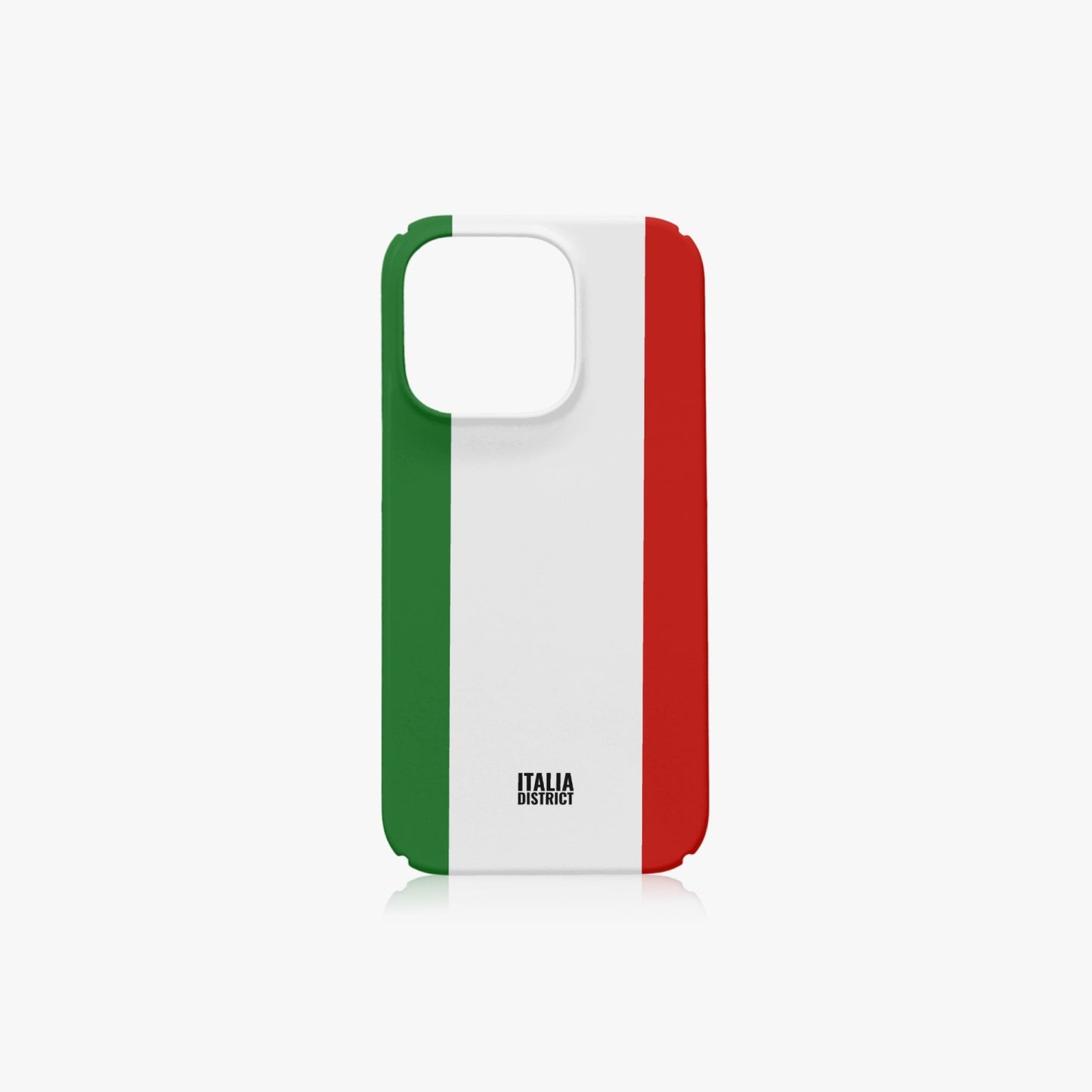 Italian Flag Phone Case iPhone 14 Pro featuring a red, white, and green flag design, providing 360-degree protection and a raised front lip for screen safety.