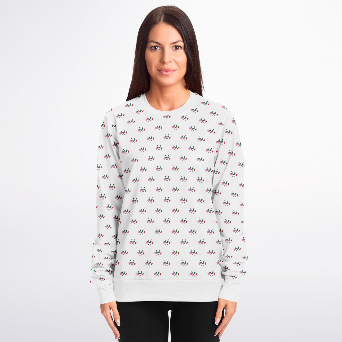 Sweatshirt Italian & American Flag Pattern
