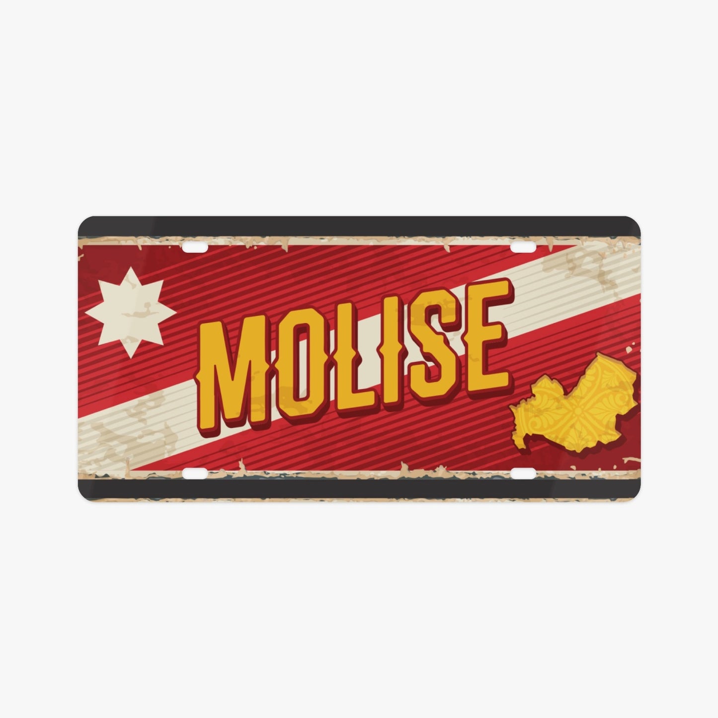 Molise License Plate Italian Style: Premium aluminum license plate with Italian design, enhancing car aesthetics with elegance and quality. Ideal for showcasing Italian heritage.