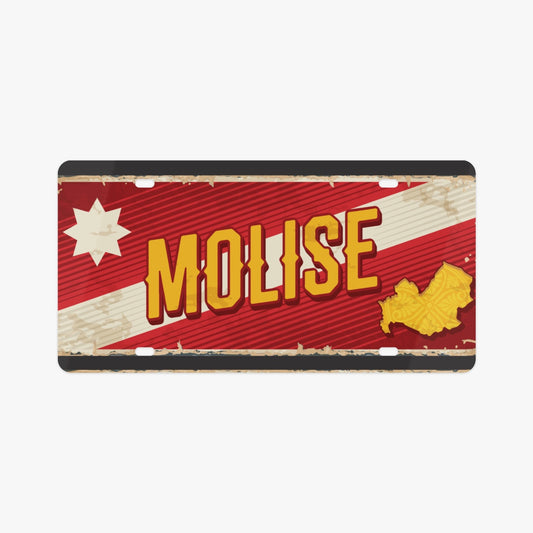 Molise License Plate Italian Style: Premium aluminum license plate with Italian design, enhancing car aesthetics with elegance and quality. Ideal for showcasing Italian heritage.
