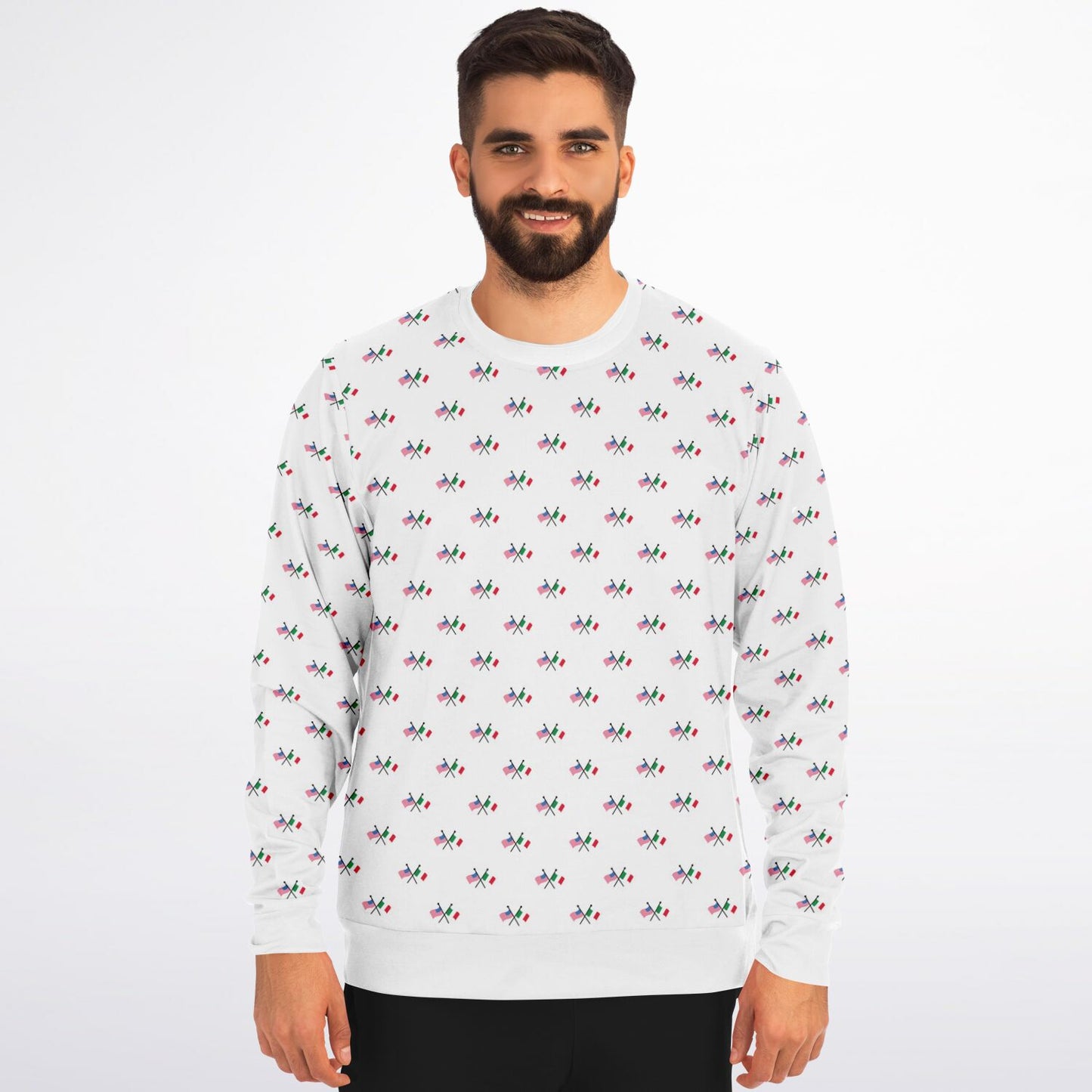 Sweatshirt Italian & American Flag Pattern