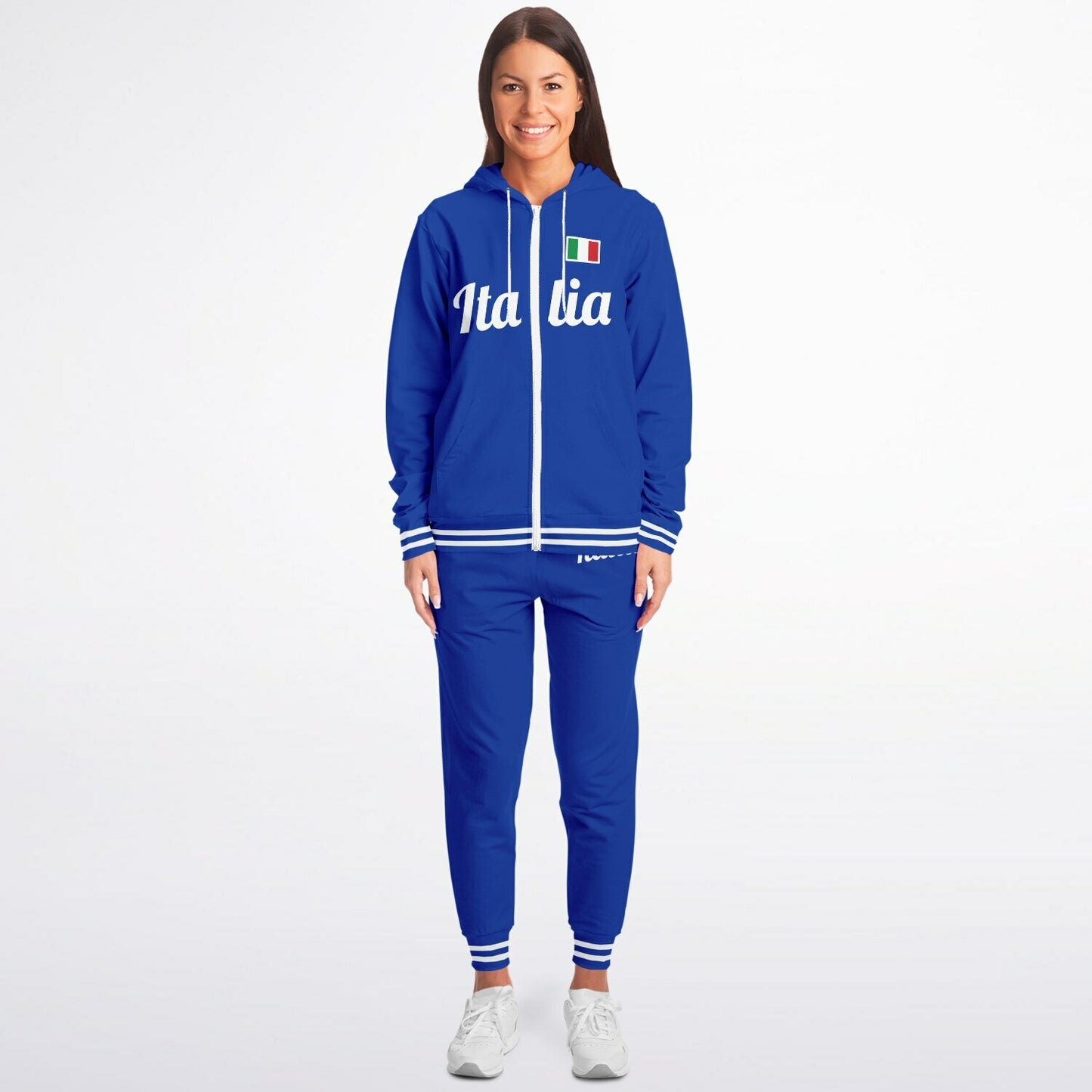 Felpa con cappuccio e jogger con zip Italia - AOP