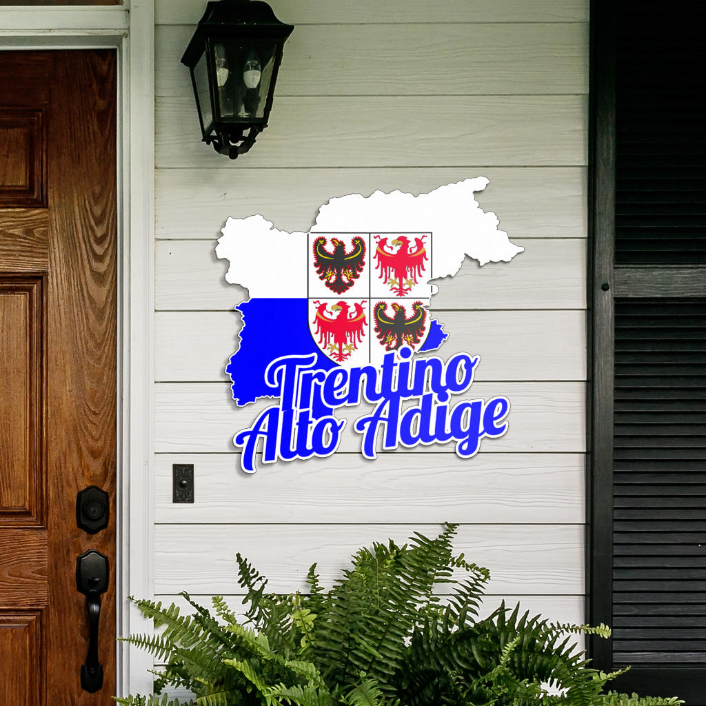 Trentino-Alto Adige Map - Colored Metal Art