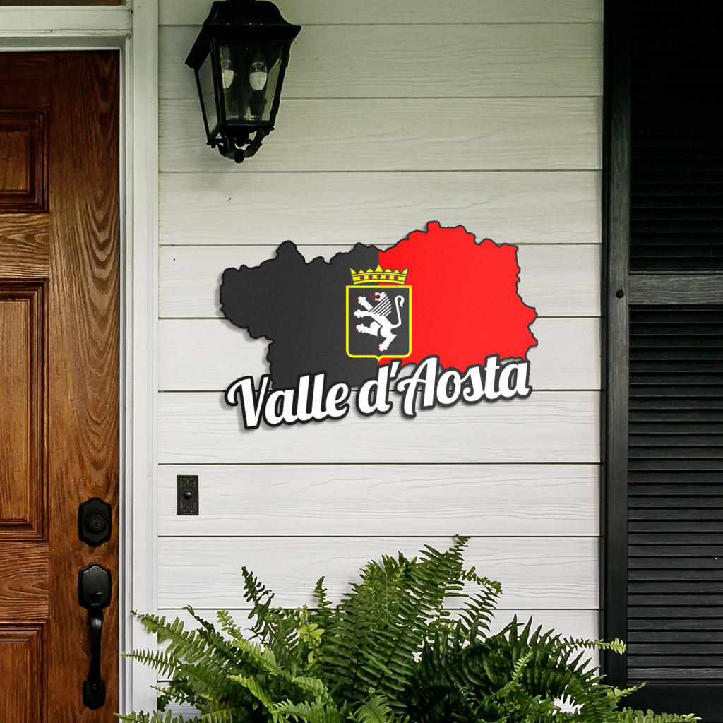 Mappa Valle D'aosta - Metallo Colorato Art