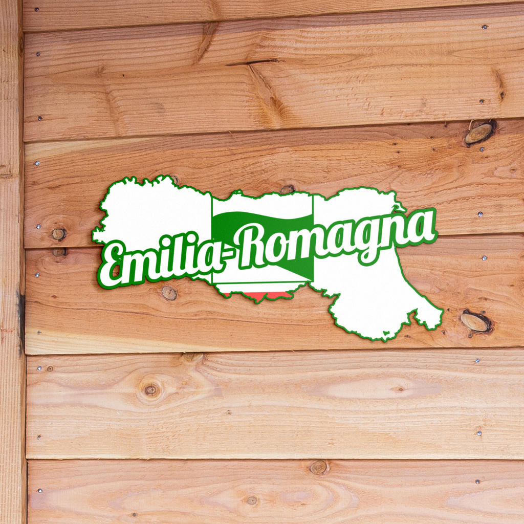 Mappa Emilia-Romagna - Metallo colorato Art