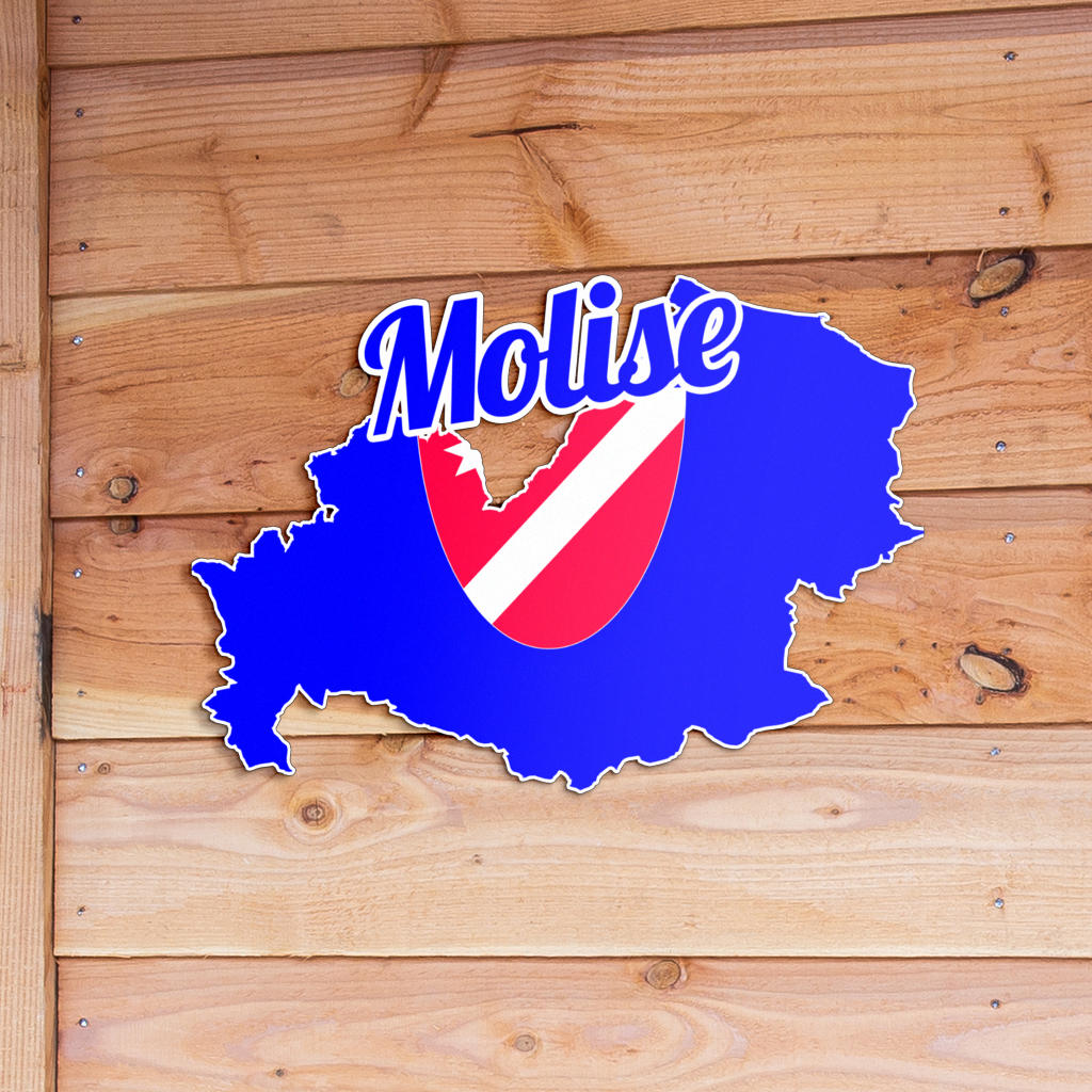 Molise Map - Colored Metal Art