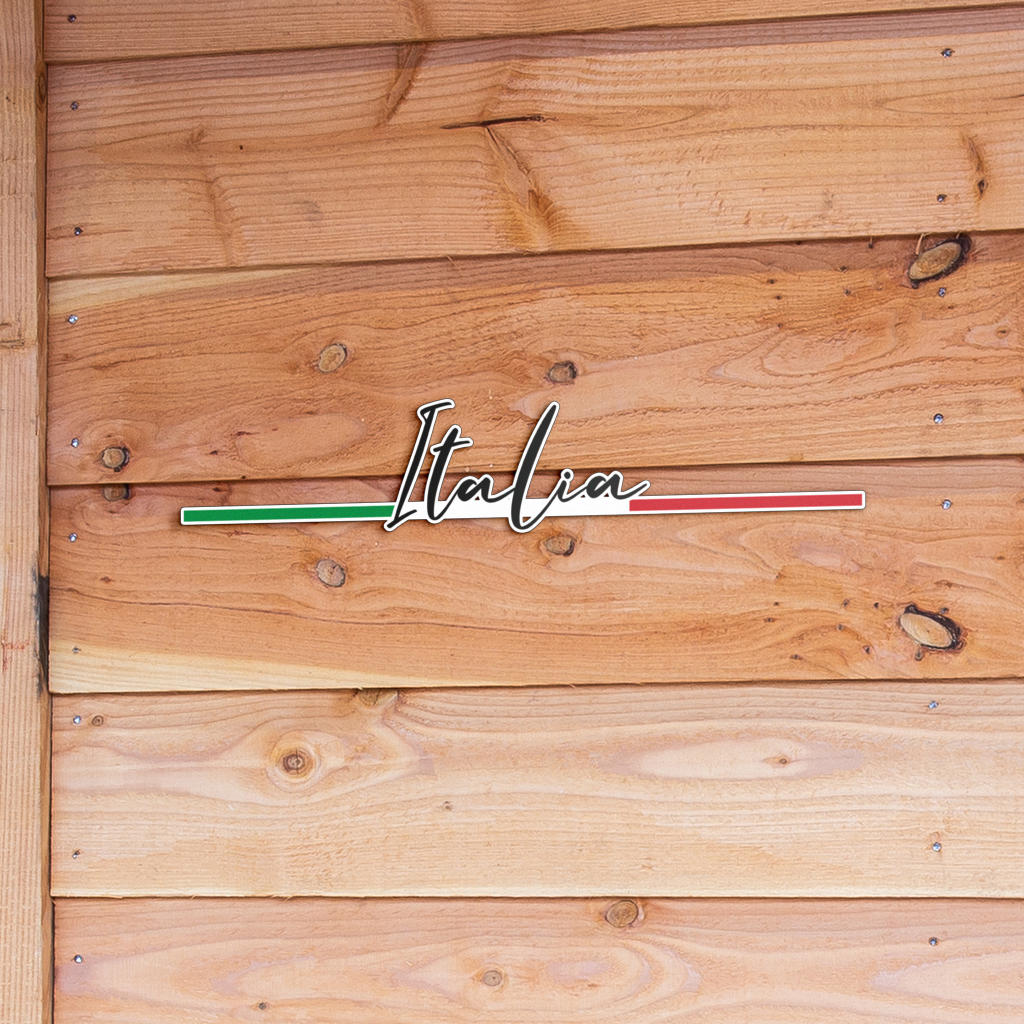 Firma italiana e bandiera minimalista - Arte in metallo colorato