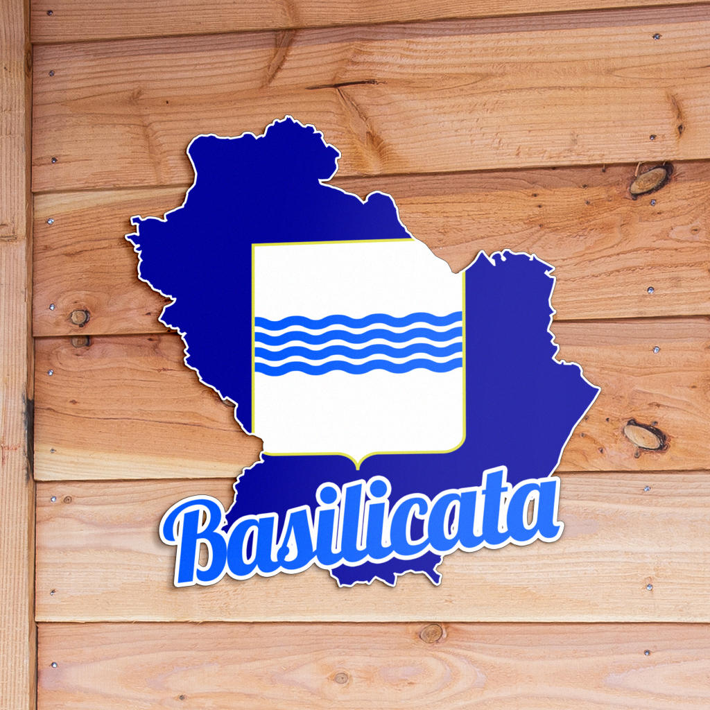 Mappa Basilicata - Metallo colorato Art