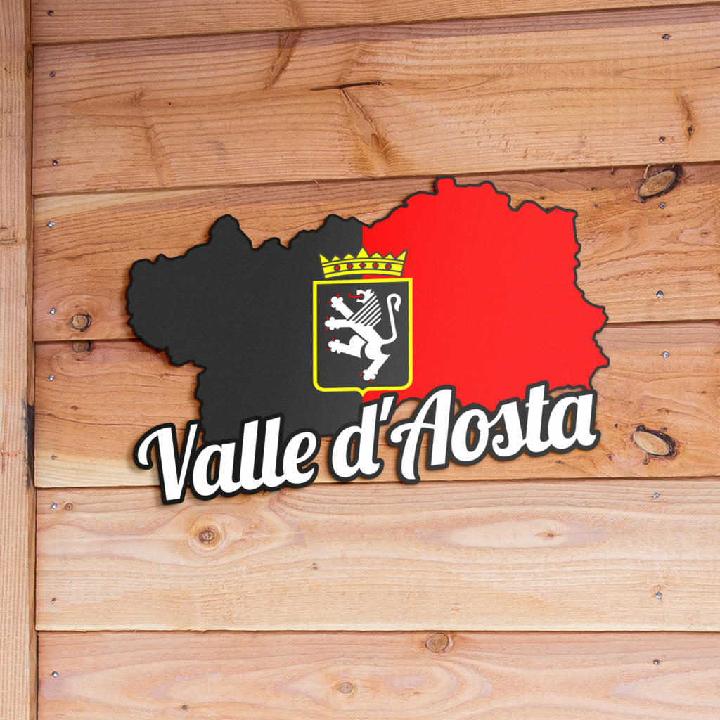 Mappa Valle D'aosta - Metallo Colorato Art