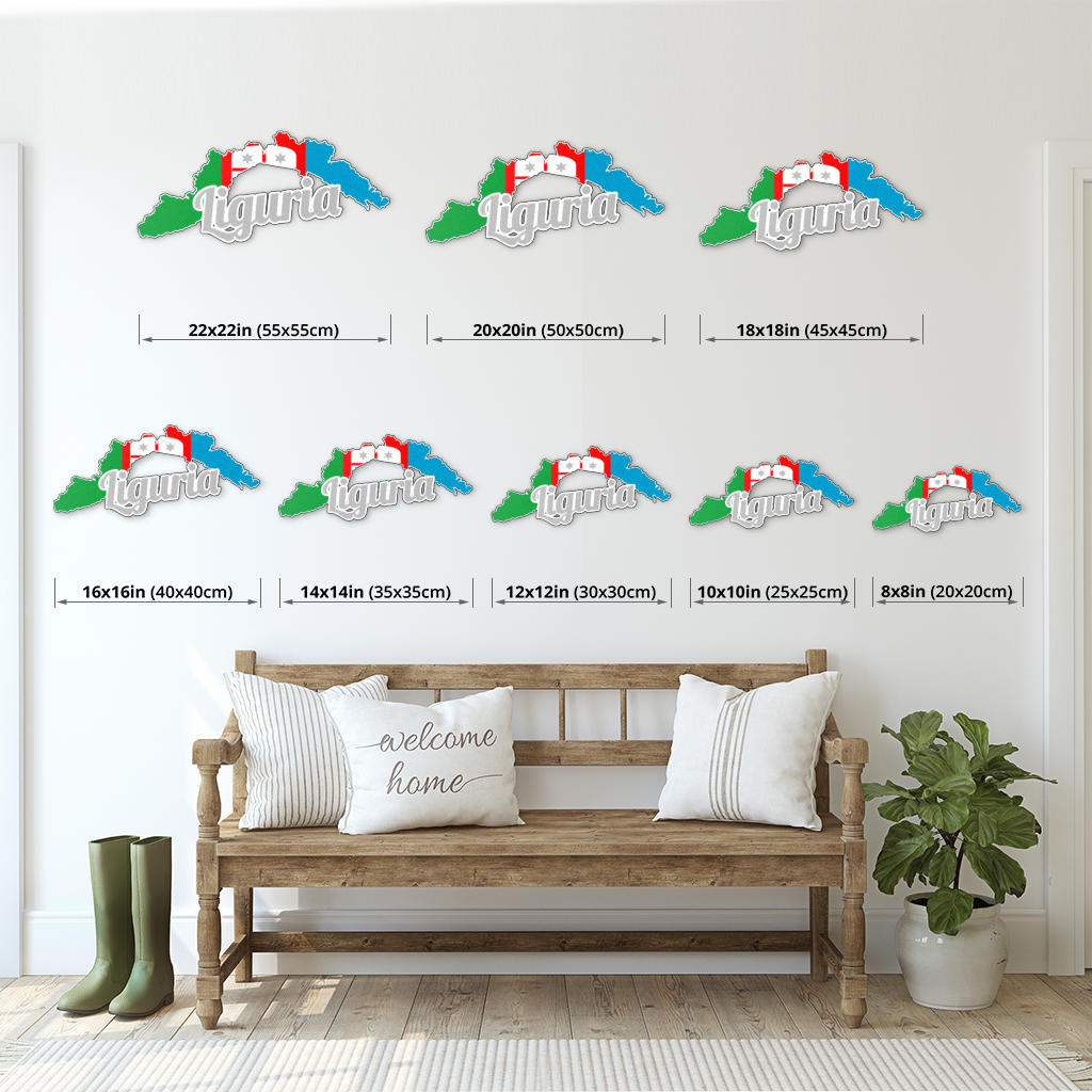 Mappa Liguria - Metallo Colorato Art
