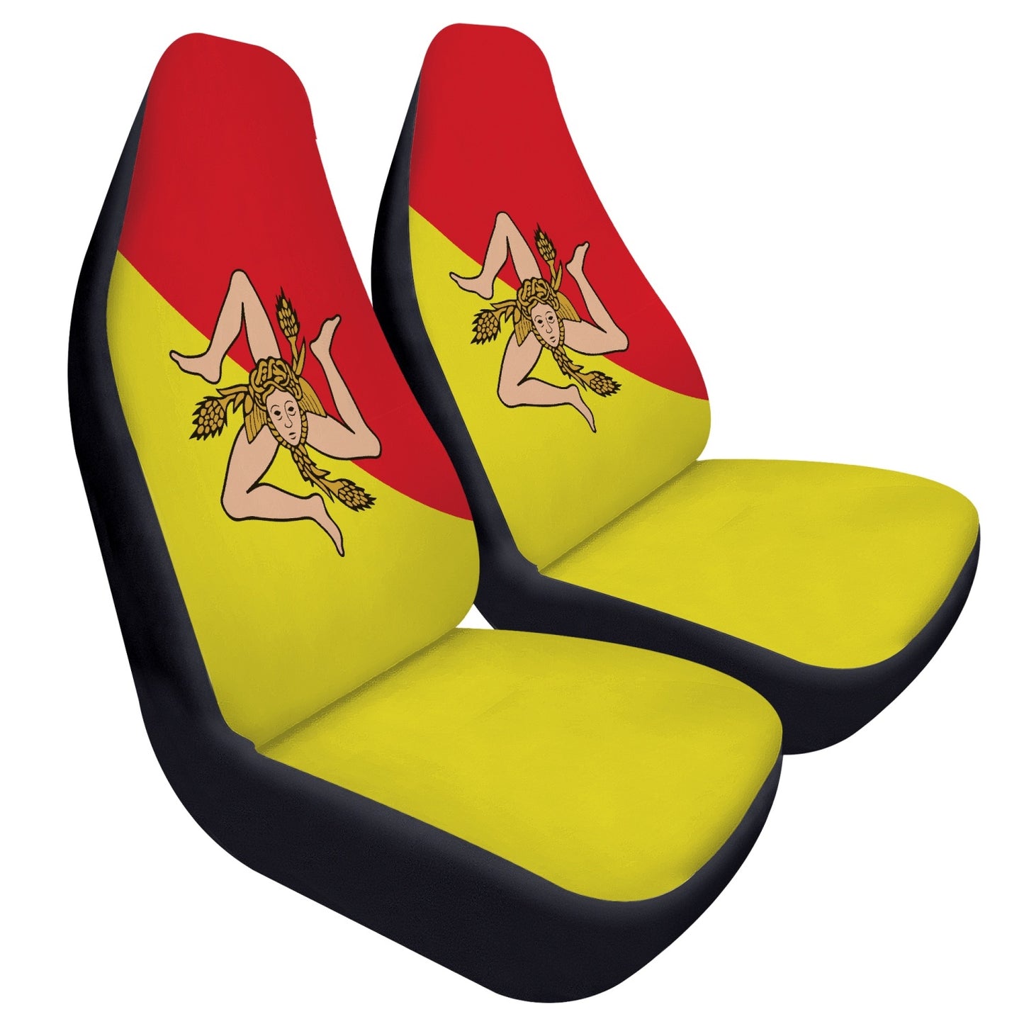 Sicily Car Seats Cover 2Pcs: Durable microfiber car seat covers offering style, protection, and easy installation, enhancing comfort with elastic backing for Italian cultural enthusiasts.