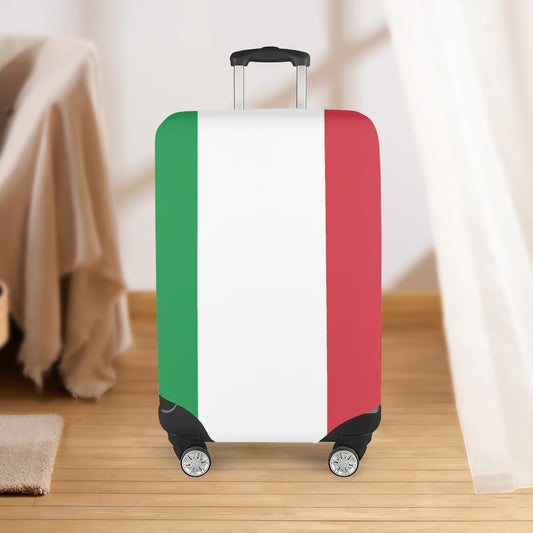 Italy Luggage Cover featuring a flag design, dust resistant with wheels visible, enhancing travel convenience and protection.