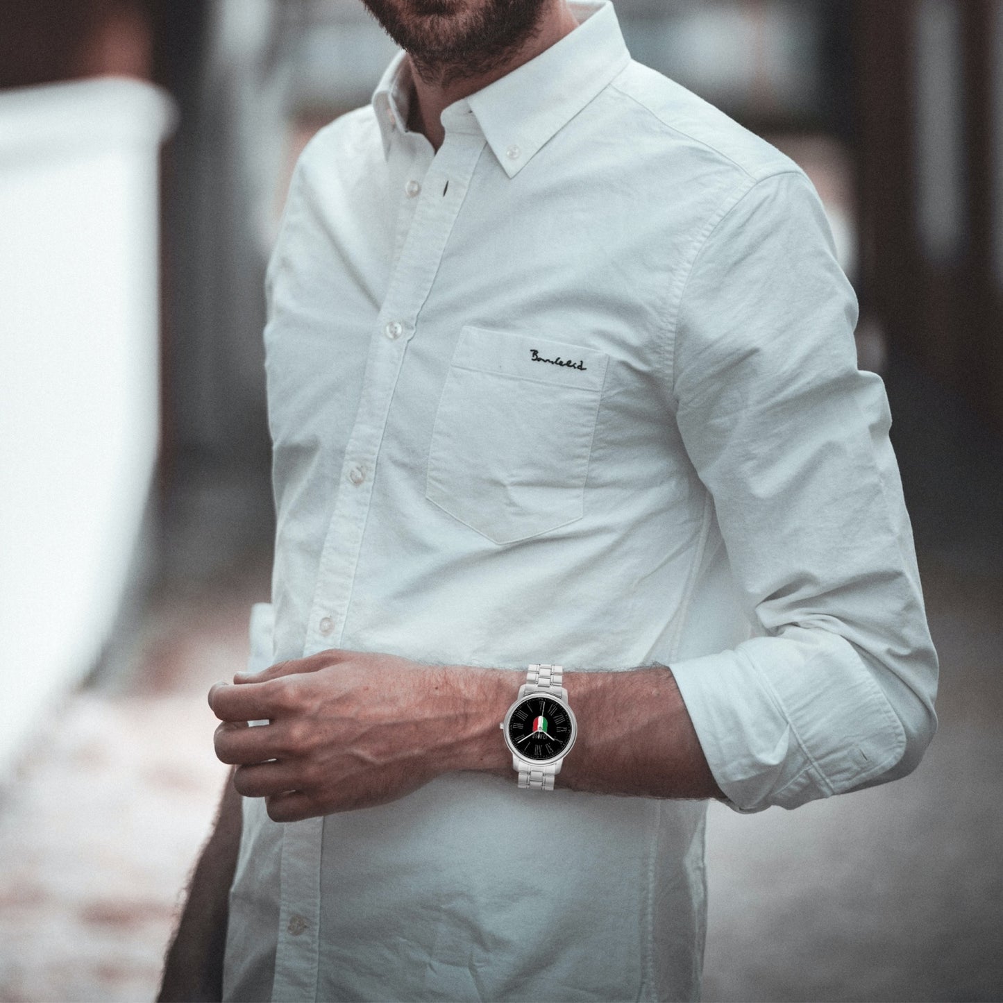 Orologio al quarzo in acciaio inossidabile - Italia nero/grigio
