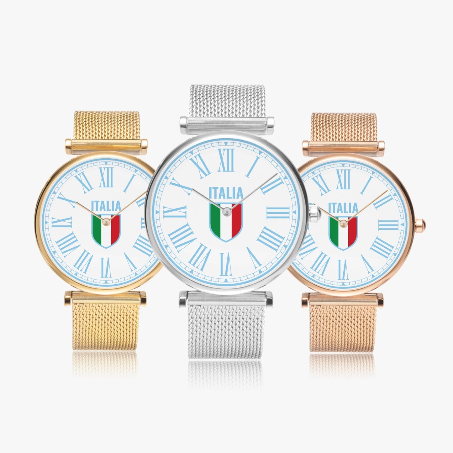 Orologio al quarzo ultrasottile in acciaio inossidabile - Italia azzurro