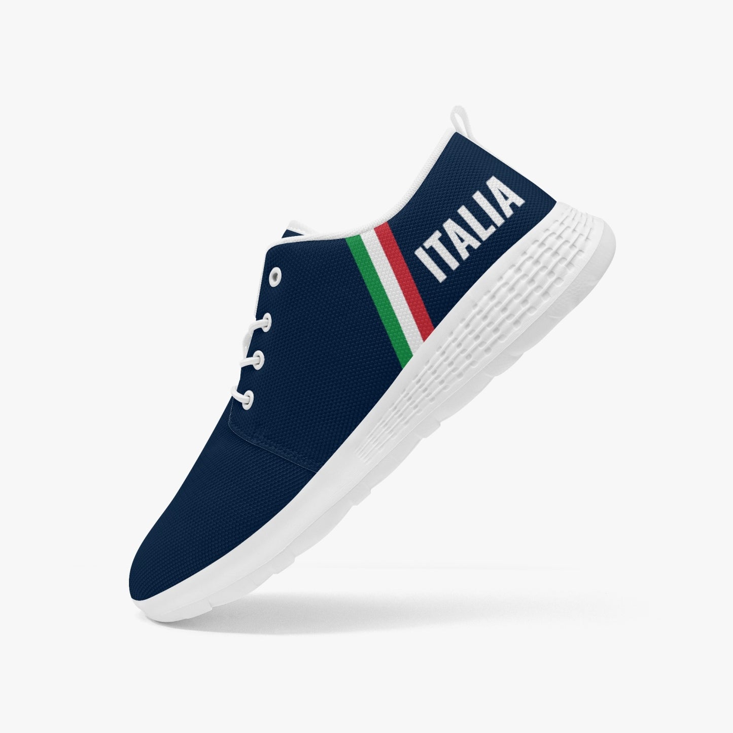 Italy Running Shoes - Forza Italia, showcasing lightweight design, breathable mesh, and lace-lock style for outdoor exercise. Suitable for men's and women's sizes.