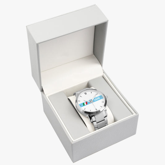 Lazio Automatic Movement Watch in a box, featuring a premium stainless steel case and straps, highlighting its unisex design and business-casual versatility.