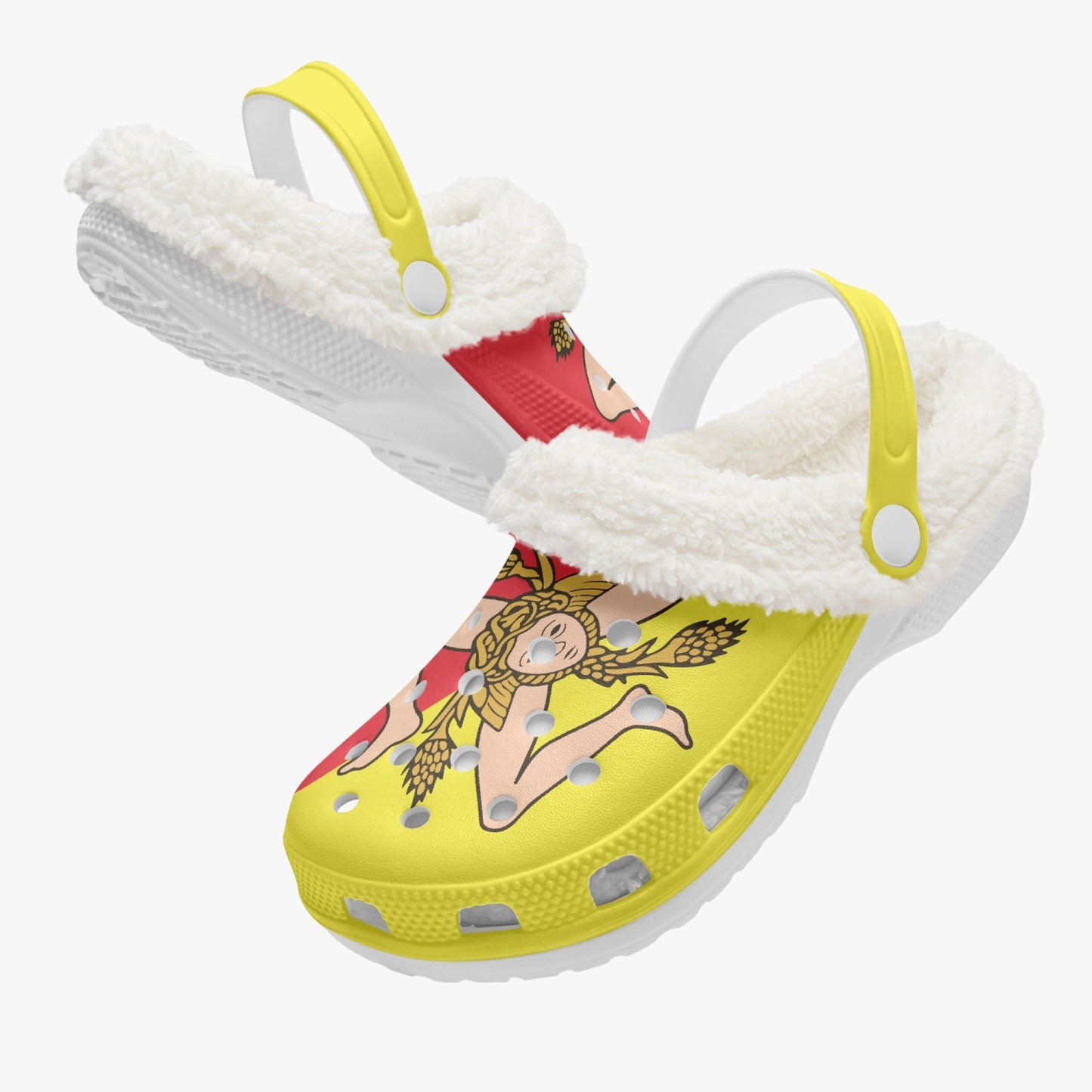 Sicily Lined Winter Clogs with cartoon angel design, featuring cozy linings, EVA upper, and anti-slip outsole for versatile indoor-outdoor comfort.