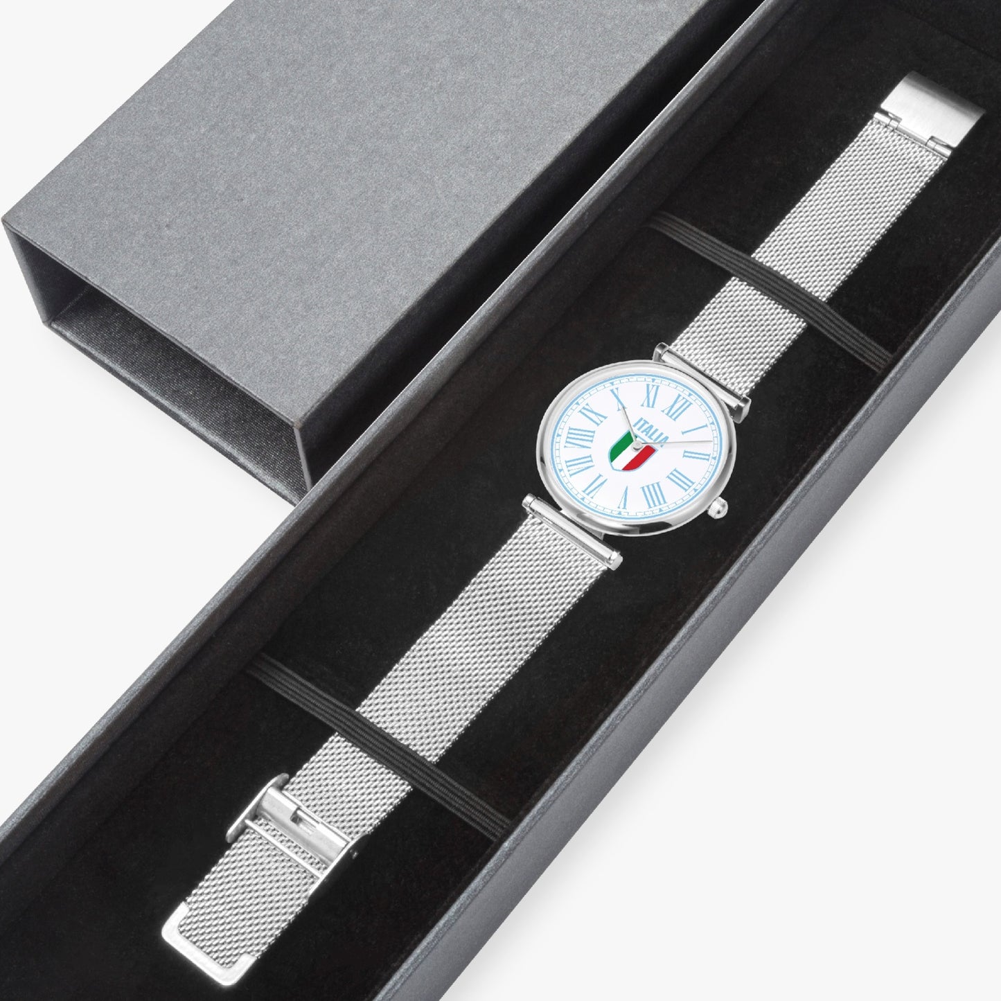 Orologio al quarzo ultrasottile in acciaio inossidabile - Italia azzurro