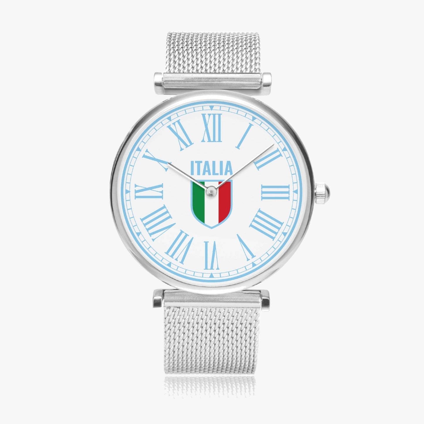Orologio al quarzo ultrasottile in acciaio inossidabile - Italia azzurro
