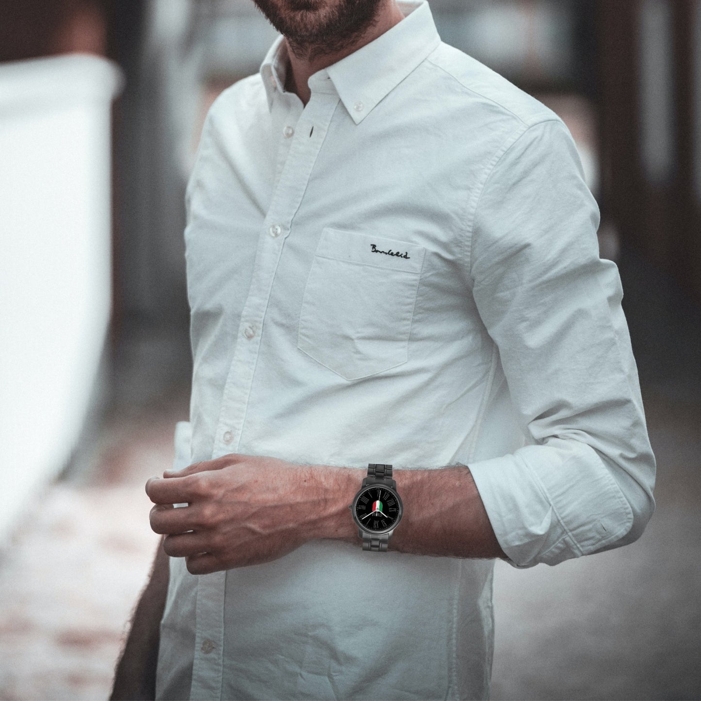Orologio al quarzo in acciaio inossidabile - Italia nero/grigio