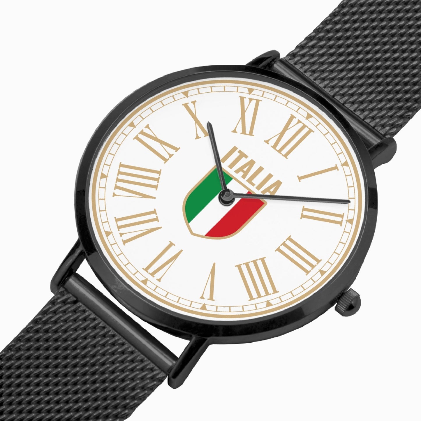 Ultra-thin Stainless Steel Quartz Watch - Italy gold white
