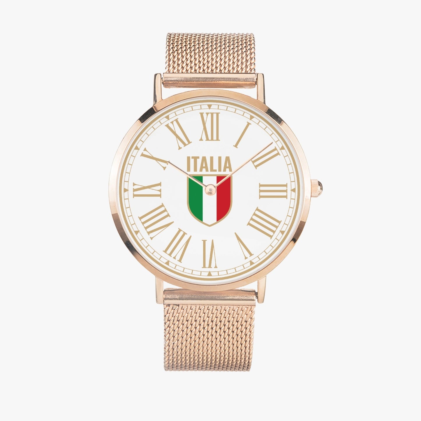 Ultra-thin Stainless Steel Quartz Watch - Italy gold white