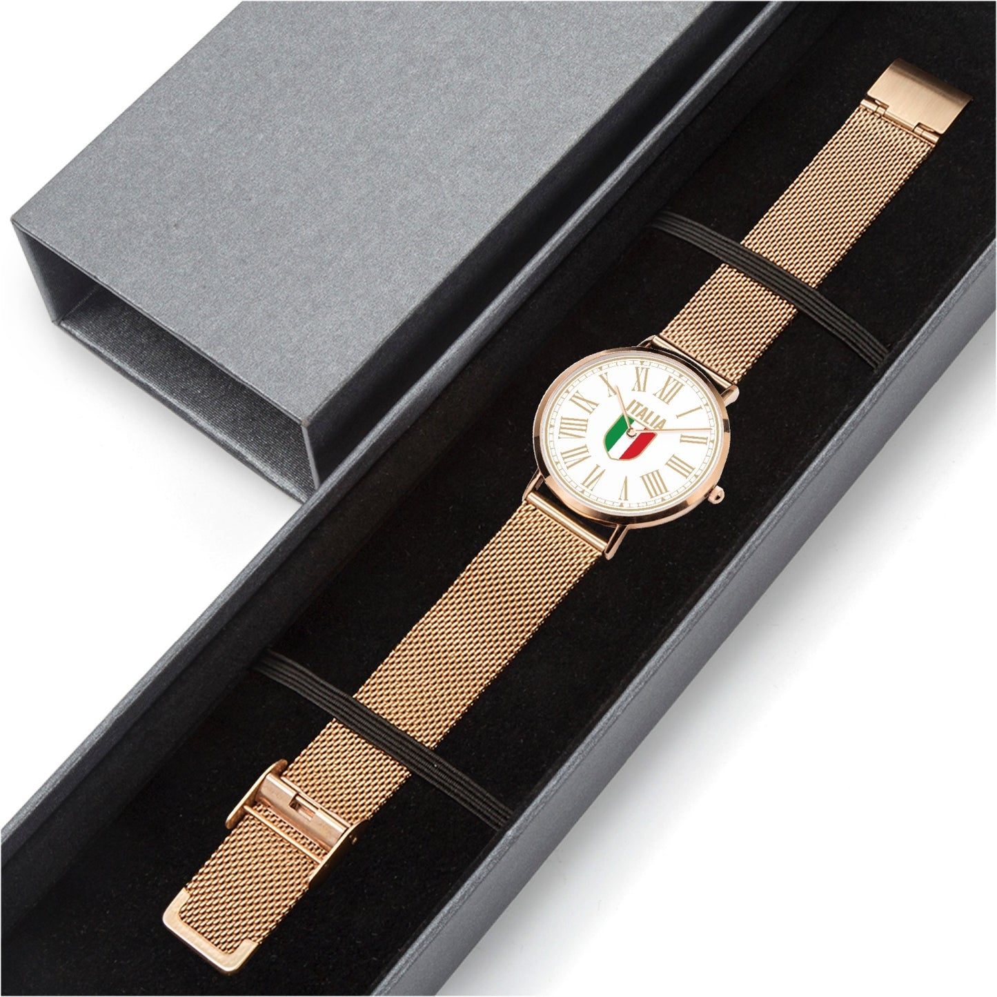 Ultra-thin Stainless Steel Quartz Watch - Italy gold white