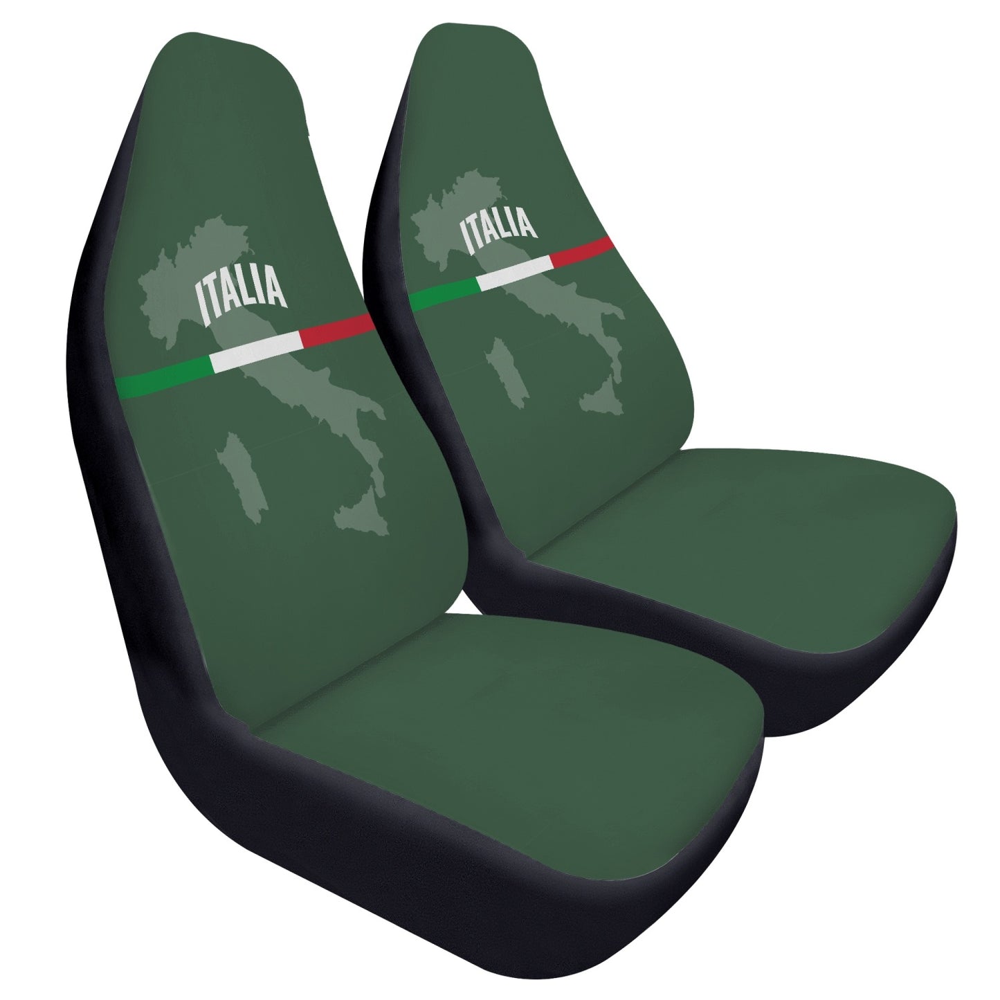 Italia green Car Seats Cover 2Pcs, showcasing premium microfiber fabric, designed to protect car seats from damage while enhancing style with easy installation.