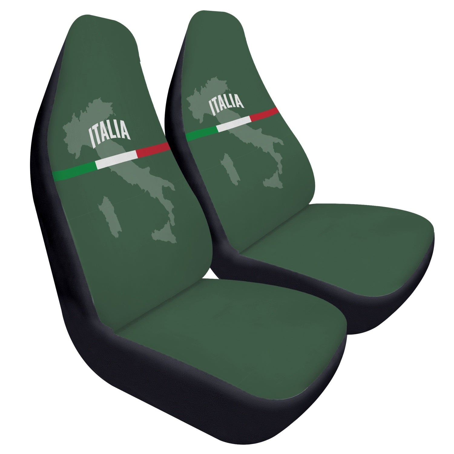 Italia green Car Seats Cover 2Pcs, showcasing premium microfiber fabric, designed to protect car seats from damage while enhancing style with easy installation.