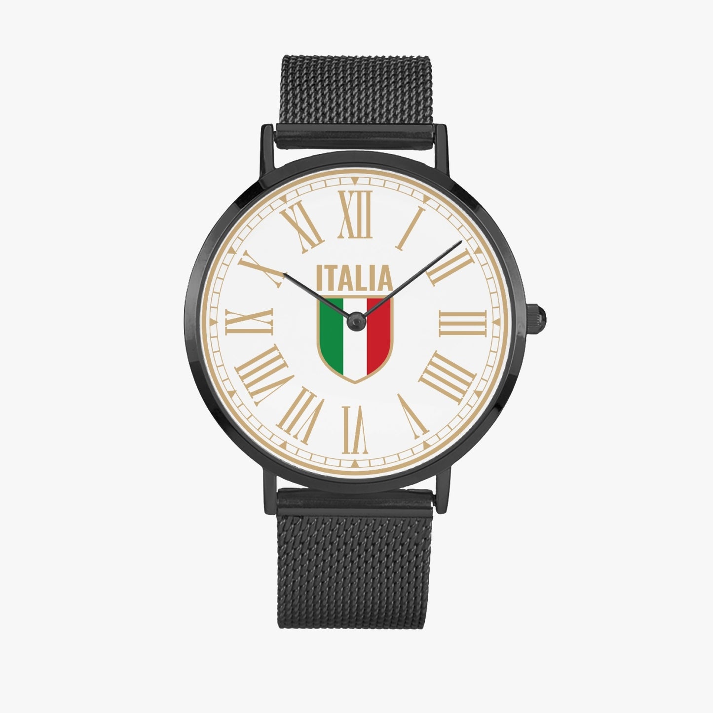 Ultra-thin Stainless Steel Quartz Watch - Italy gold white