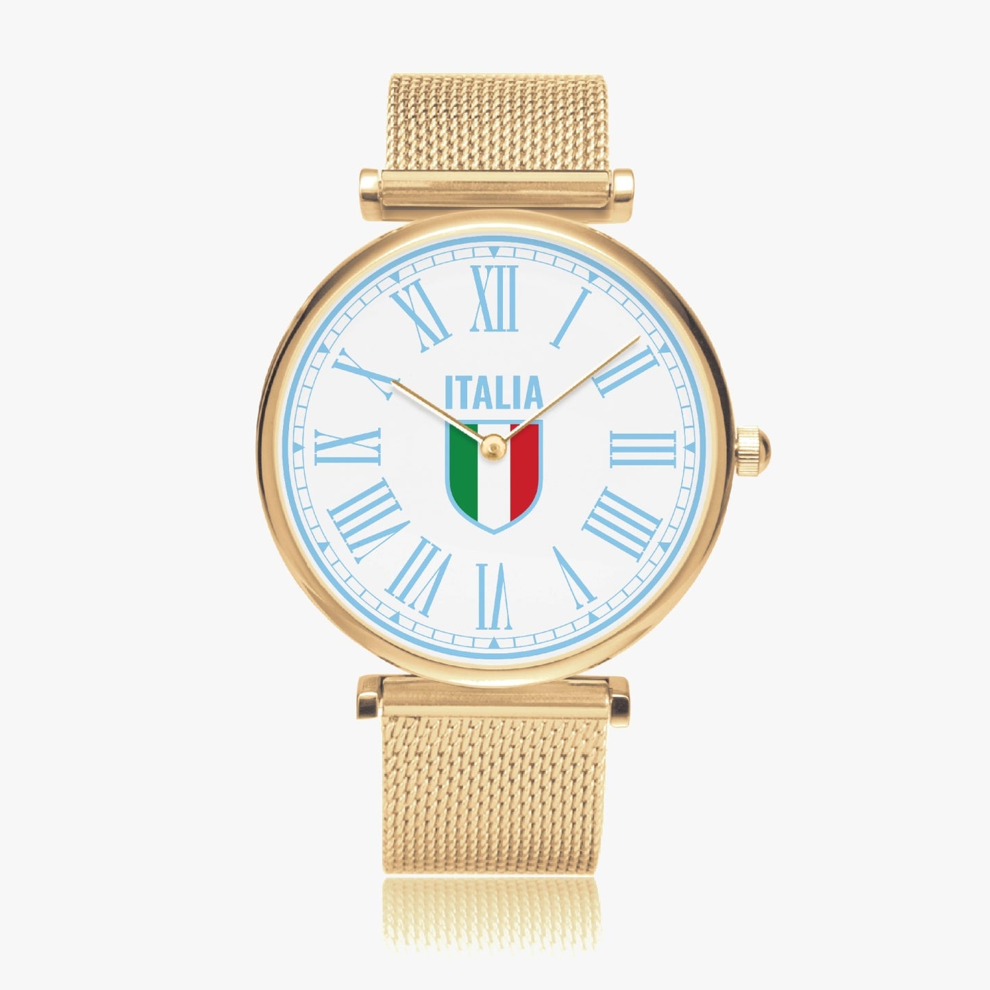 Orologio al quarzo ultrasottile in acciaio inossidabile - Italia azzurro