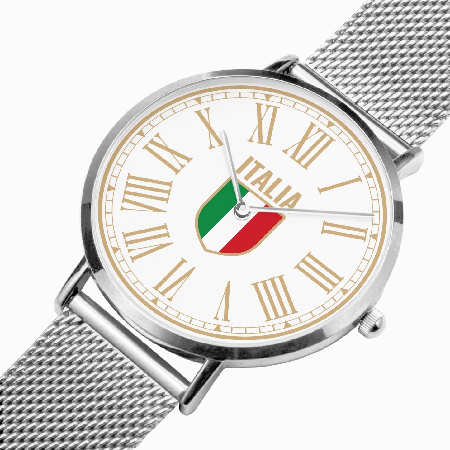 Ultra-thin Stainless Steel Quartz Watch - Italy gold white