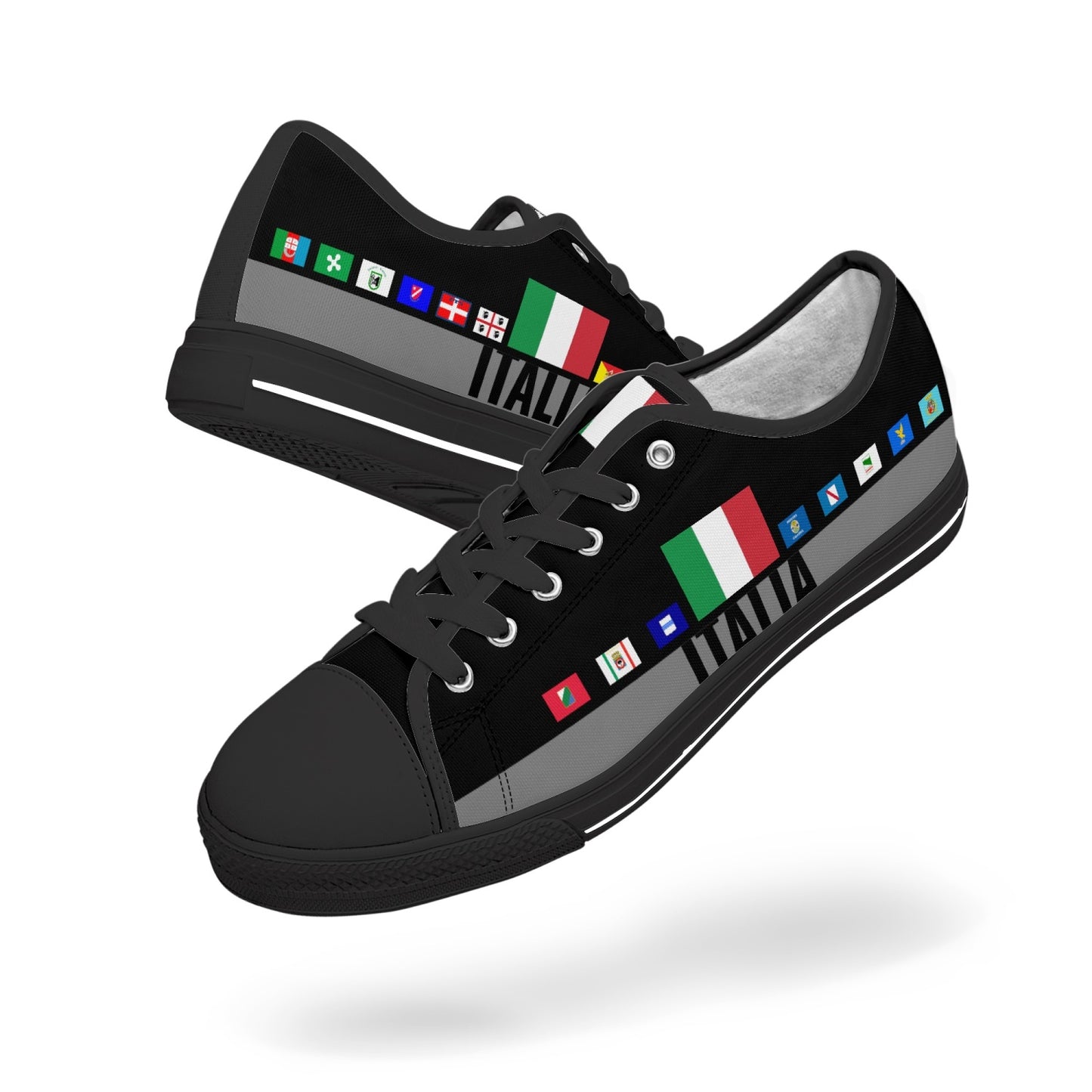 Regioni italiane nere Scarpe basse V2