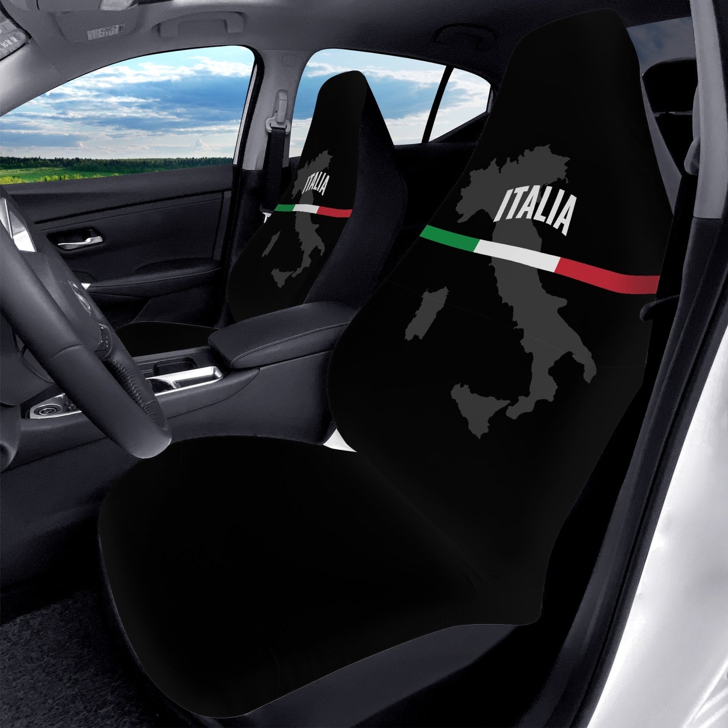 Coprisedili per auto Italia nero 2Pz
