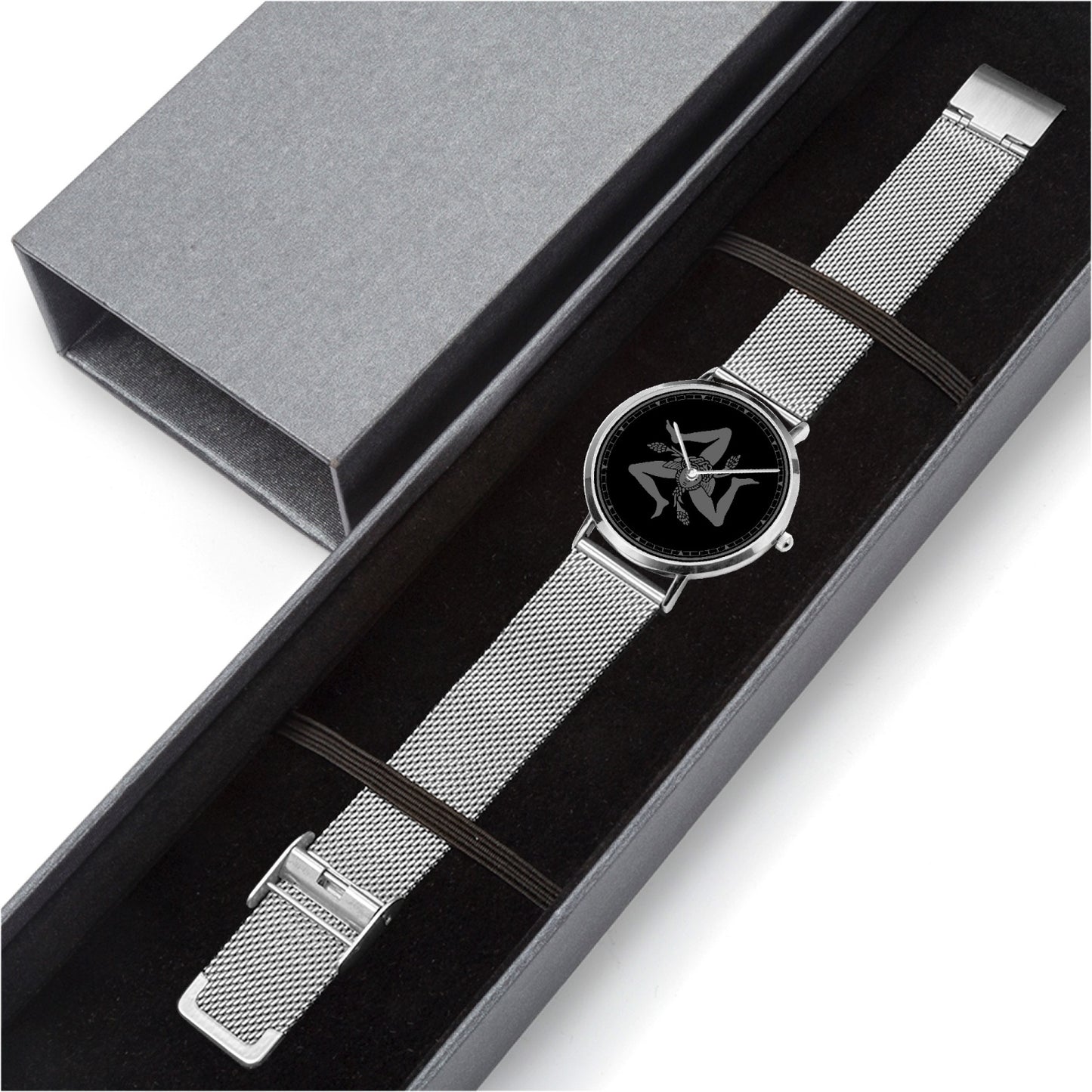 Ultra-thin Stainless Steel Quartz Watch - Sicilian trinacria black