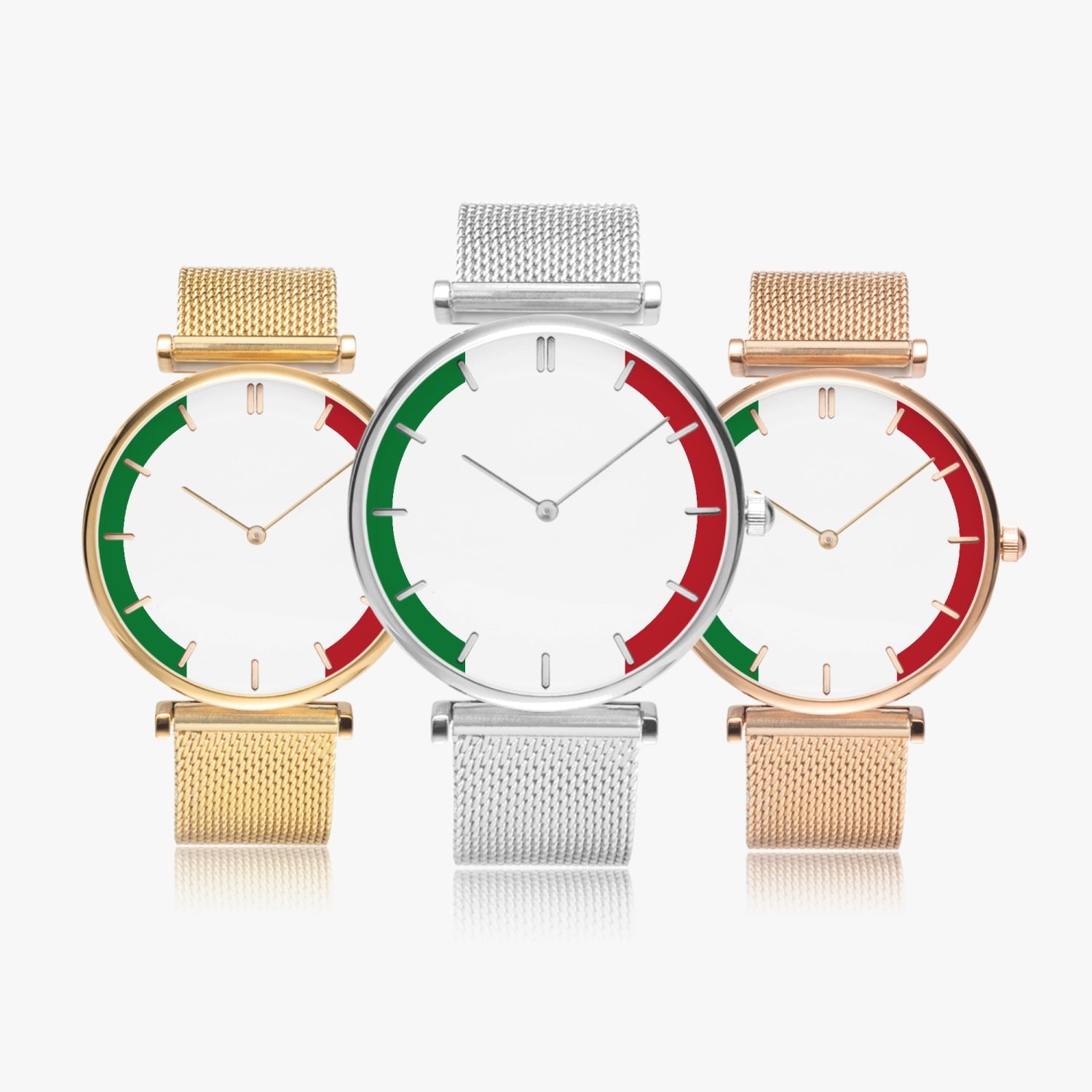 Ultra-Thin Quartz Watch - Italia, showcasing a sleek design with premium stainless steel case and bands, ideal for all daily occasions.