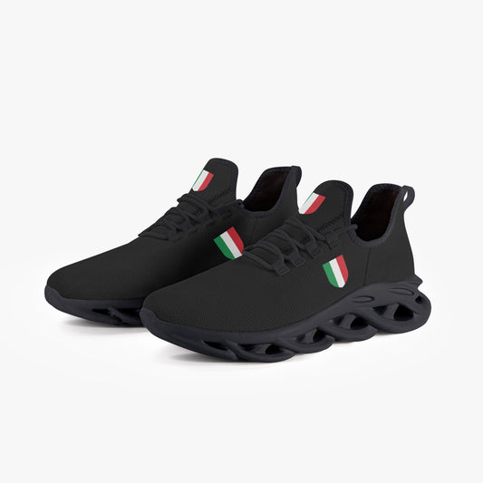 Sneakers - Italia Black - women's, featuring a black design with green, white, and red accents, lace-up closure, and lightweight cushioning for comfort and responsiveness.